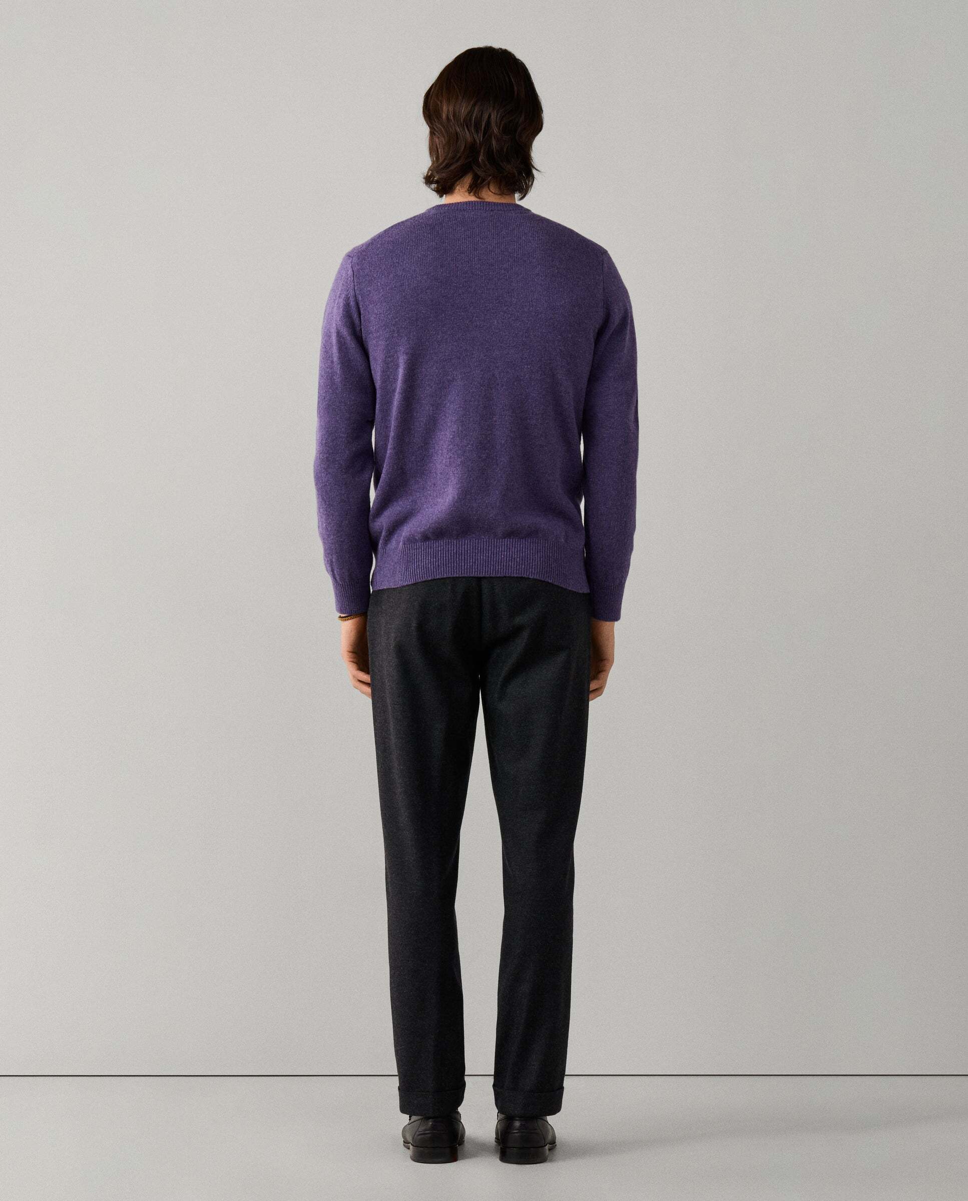 Jersey de hombre de lana de cordero cuello redondo - Hackett - Morado Morado-3