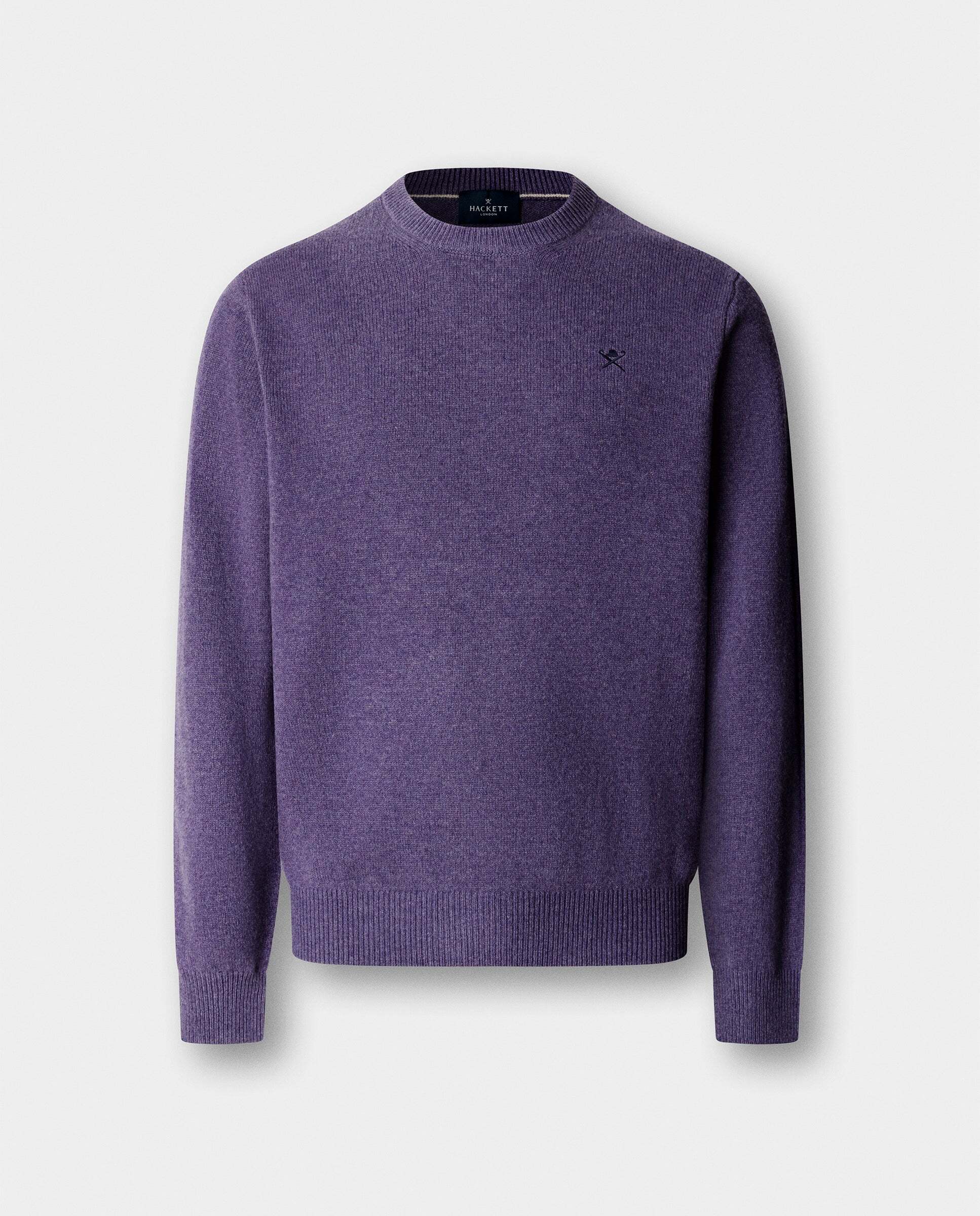 Jersey de hombre de lana de cordero cuello redondo - Hackett - Morado Morado-6