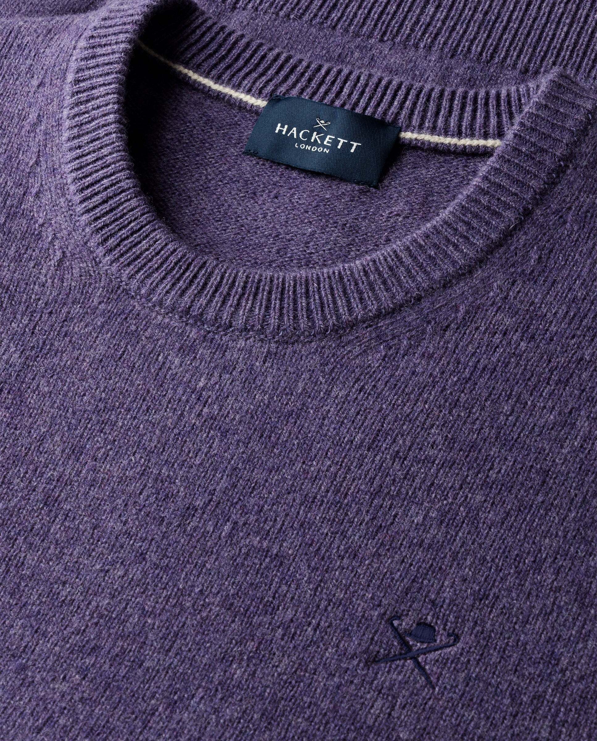 Jersey de hombre de lana de cordero cuello redondo - Hackett - Morado Morado-5