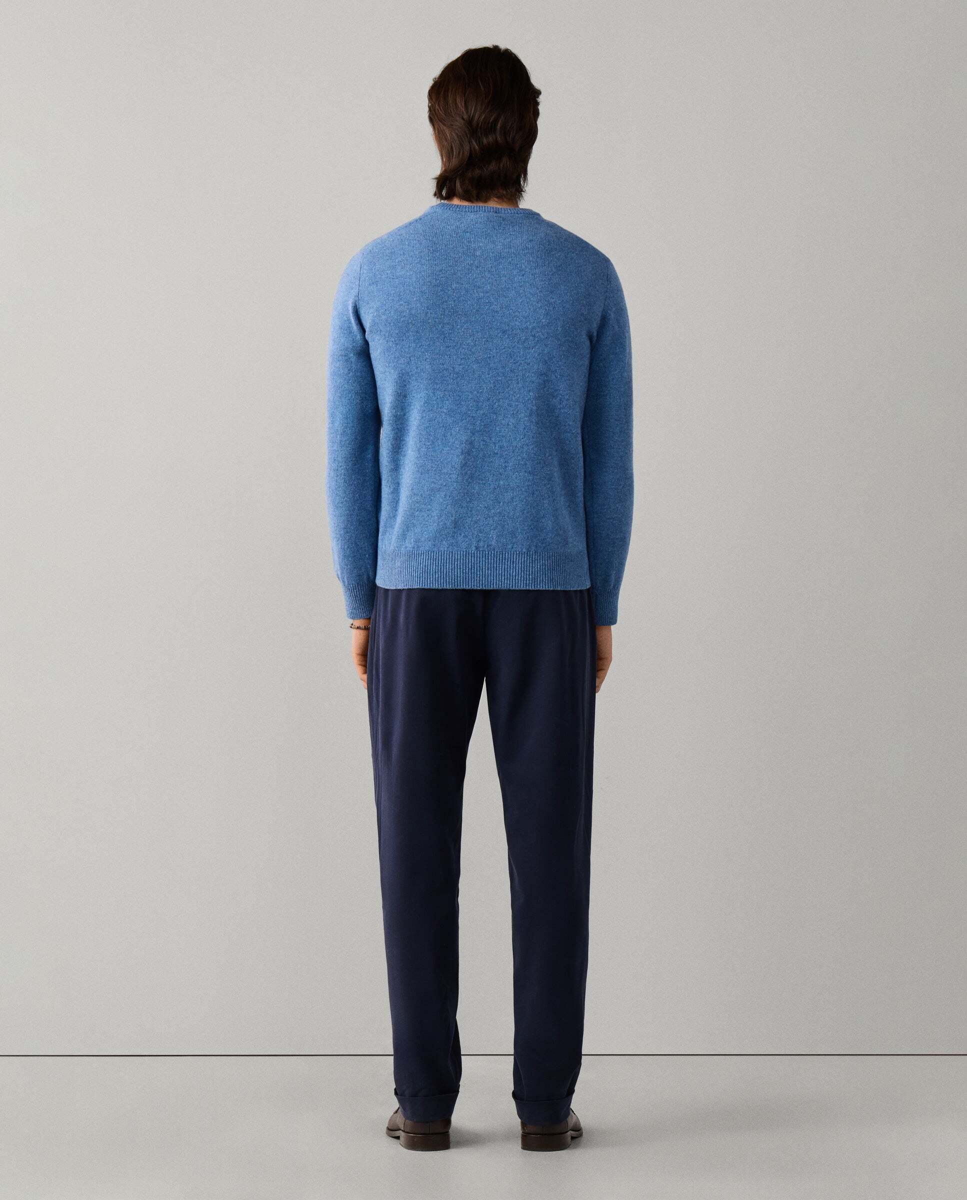 Jersey de hombre de lana de cordero cuello redondo - Hackett - Azul Azul-3
