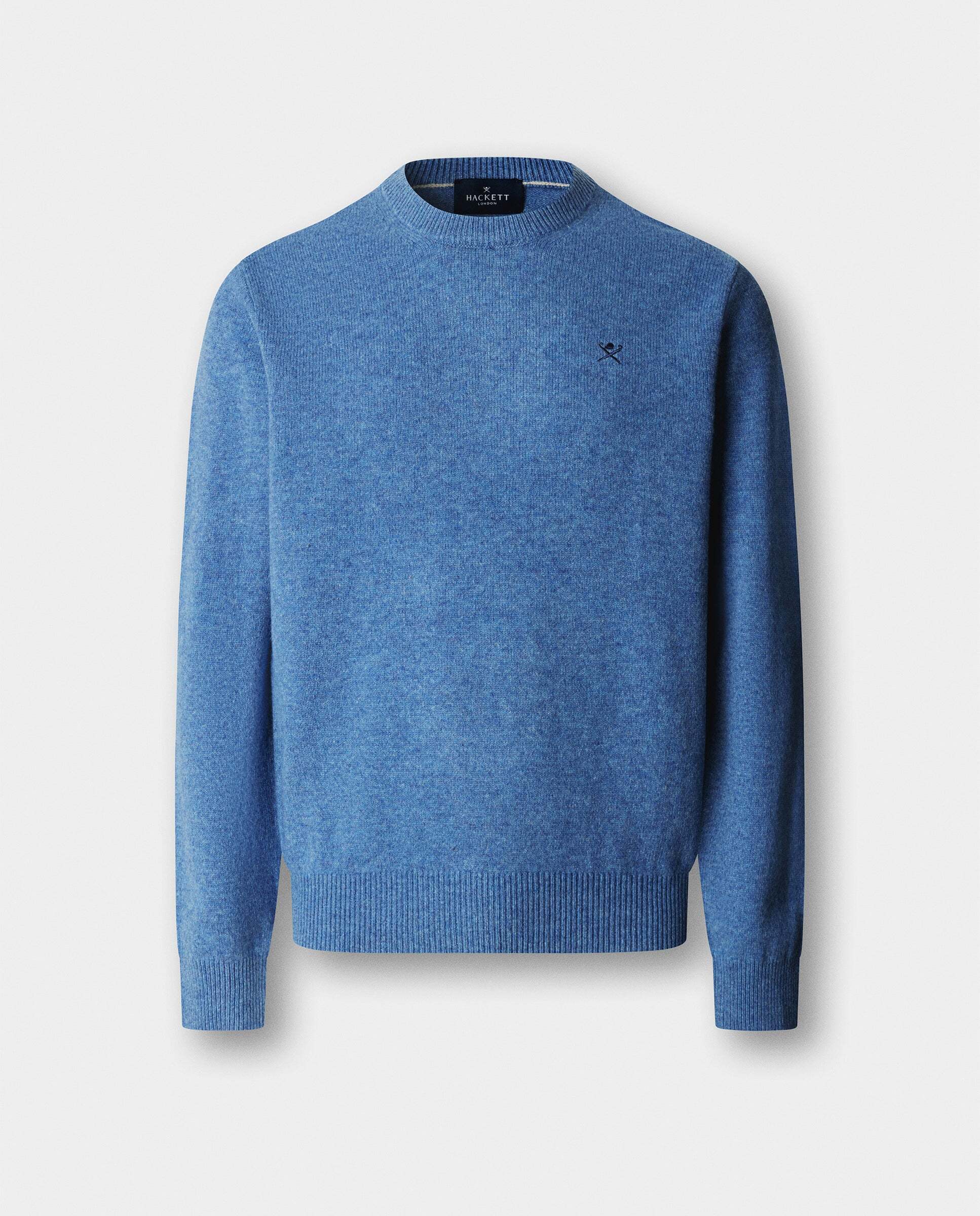 Jersey de hombre de lana de cordero cuello redondo - Hackett - Azul Azul-6