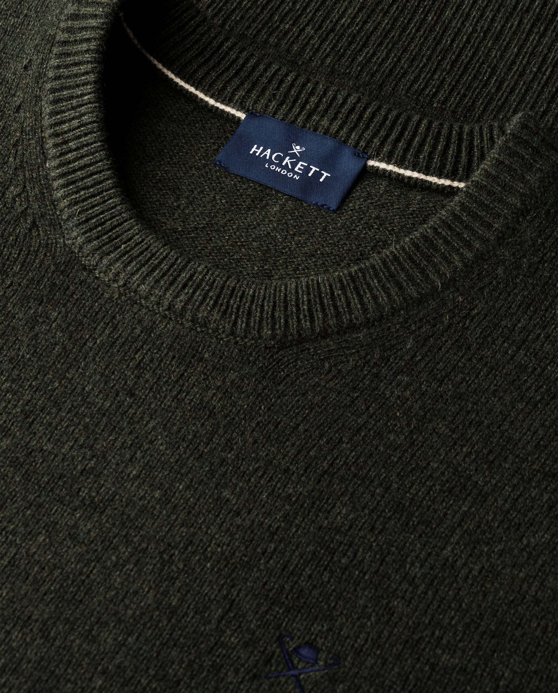 Jersey de hombre de lana de cordero cuello redondo - Hackett - Verde Verde-5