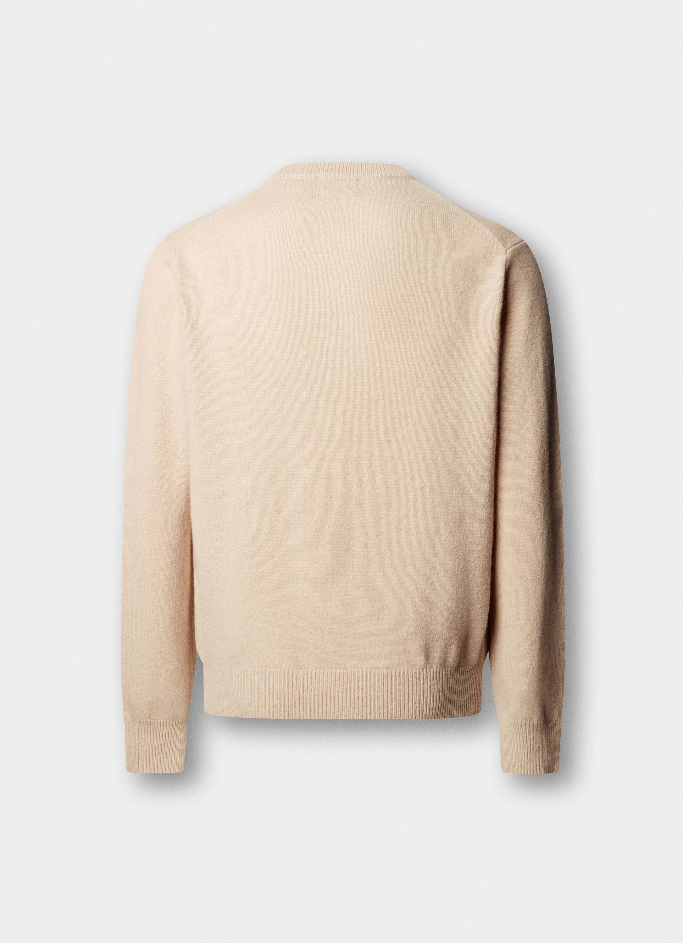Jersey de hombre de lana de cordero cuello redondo - Hackett - Natural Natural-7