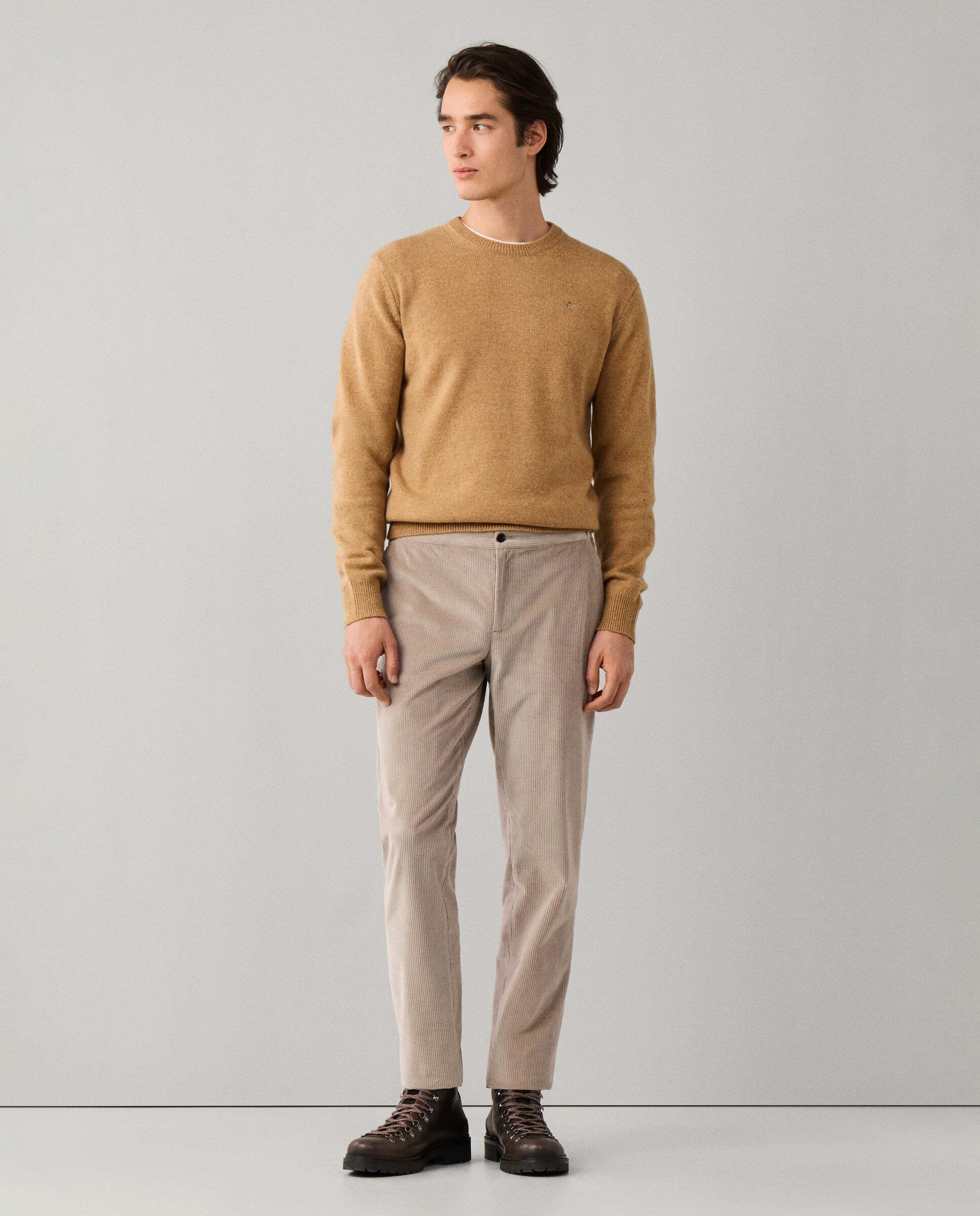 Jersey de hombre de lana de cordero cuello redondo - Hackett - Beige Beige-3
