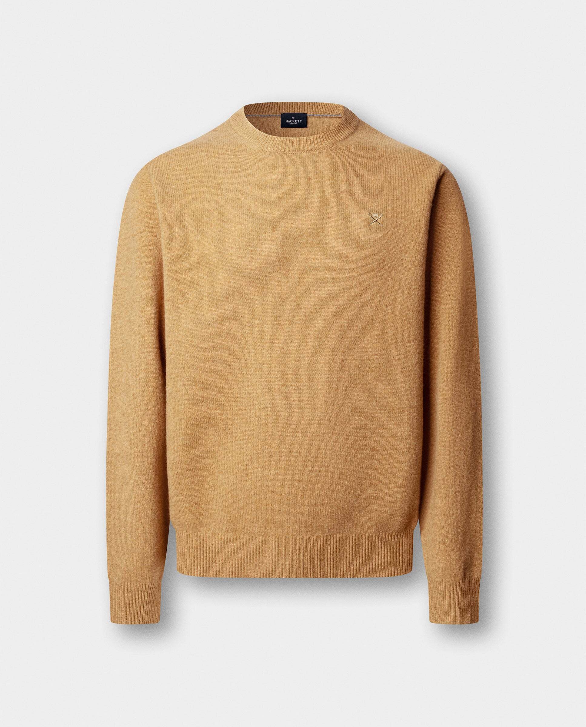 Jersey de hombre de lana de cordero cuello redondo - Hackett - Beige Beige-7