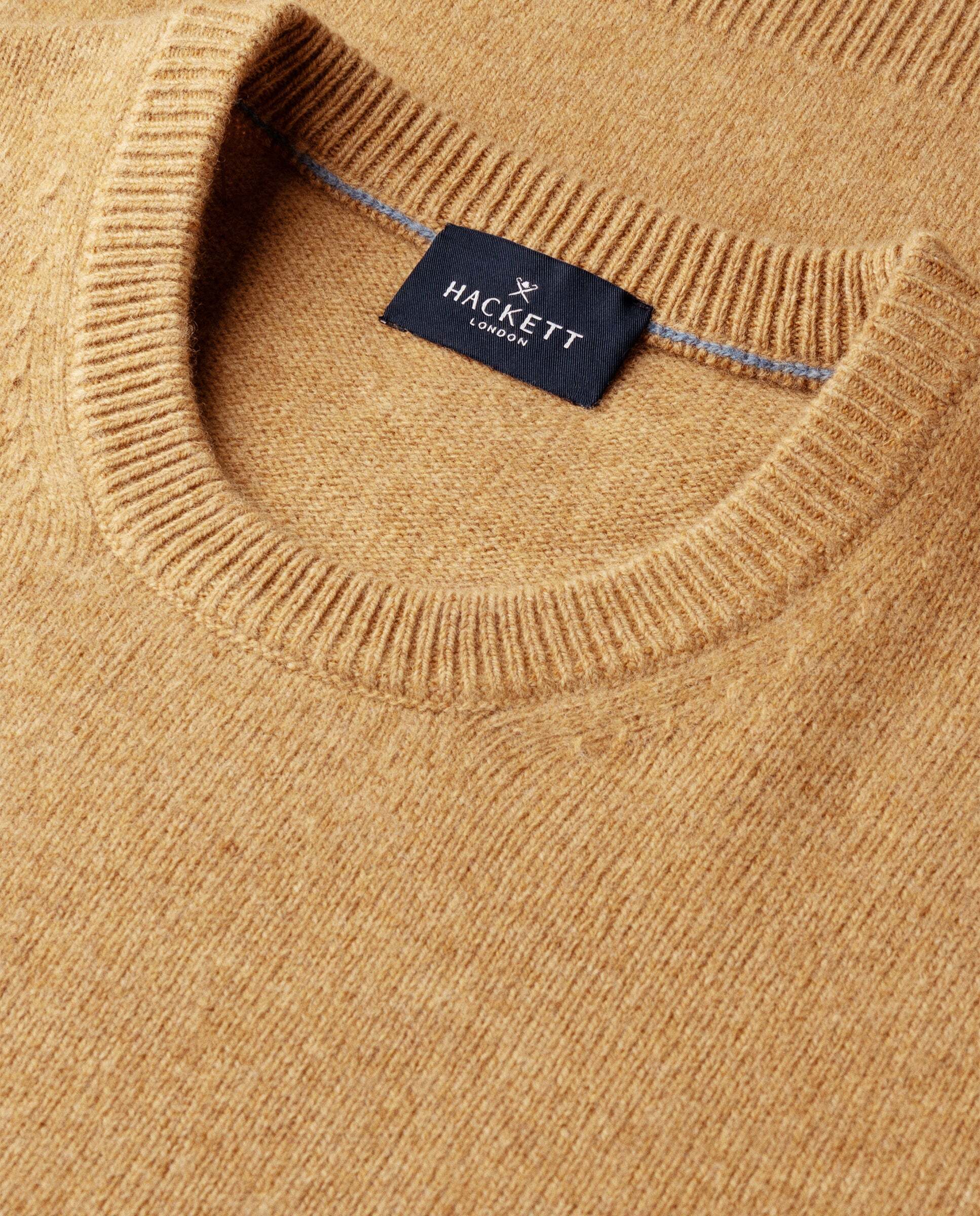 Jersey de hombre de lana de cordero cuello redondo - Hackett - Beige Beige-8