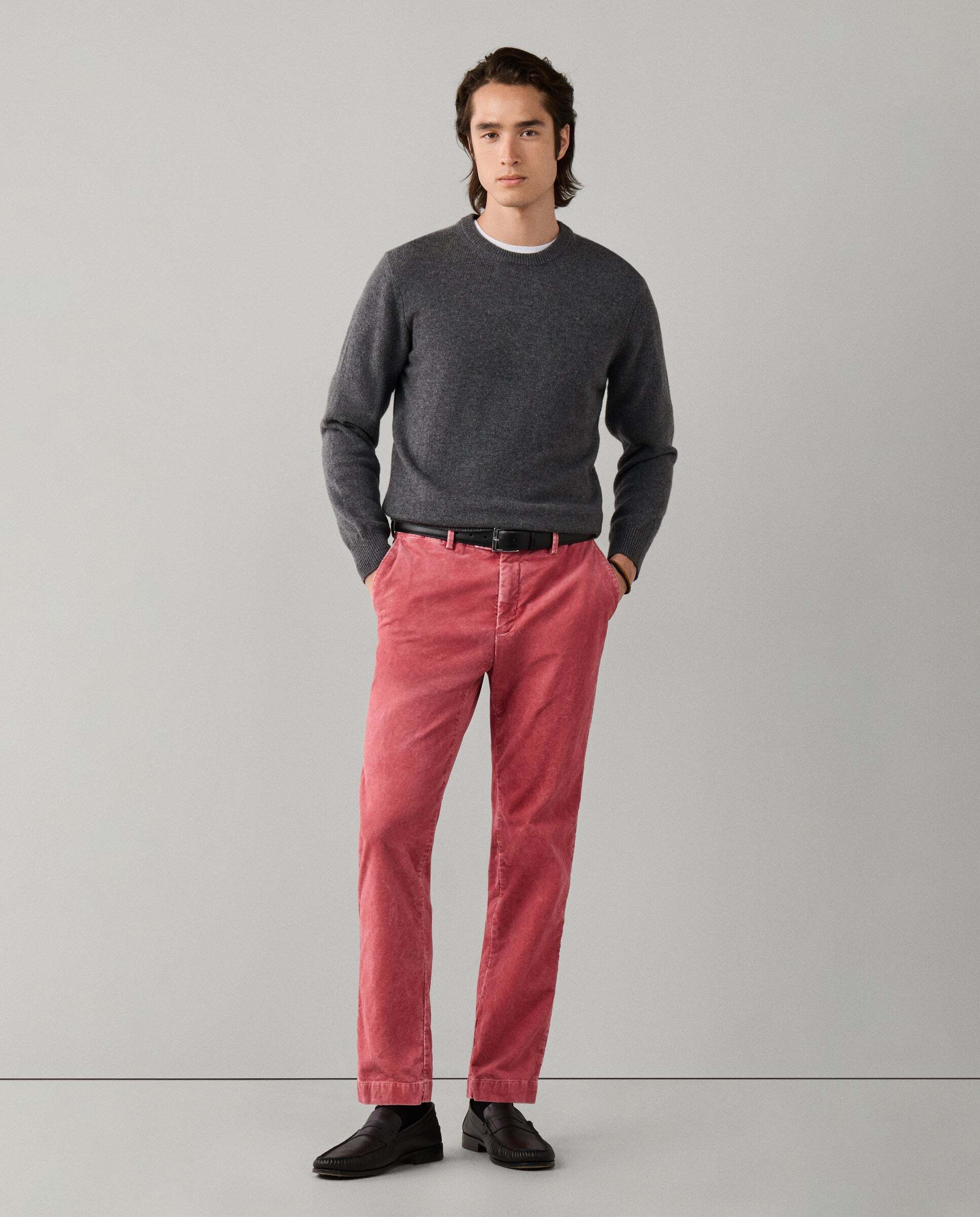 Jersey de hombre de lana de cordero cuello redondo - Hackett - Gris Gris-2