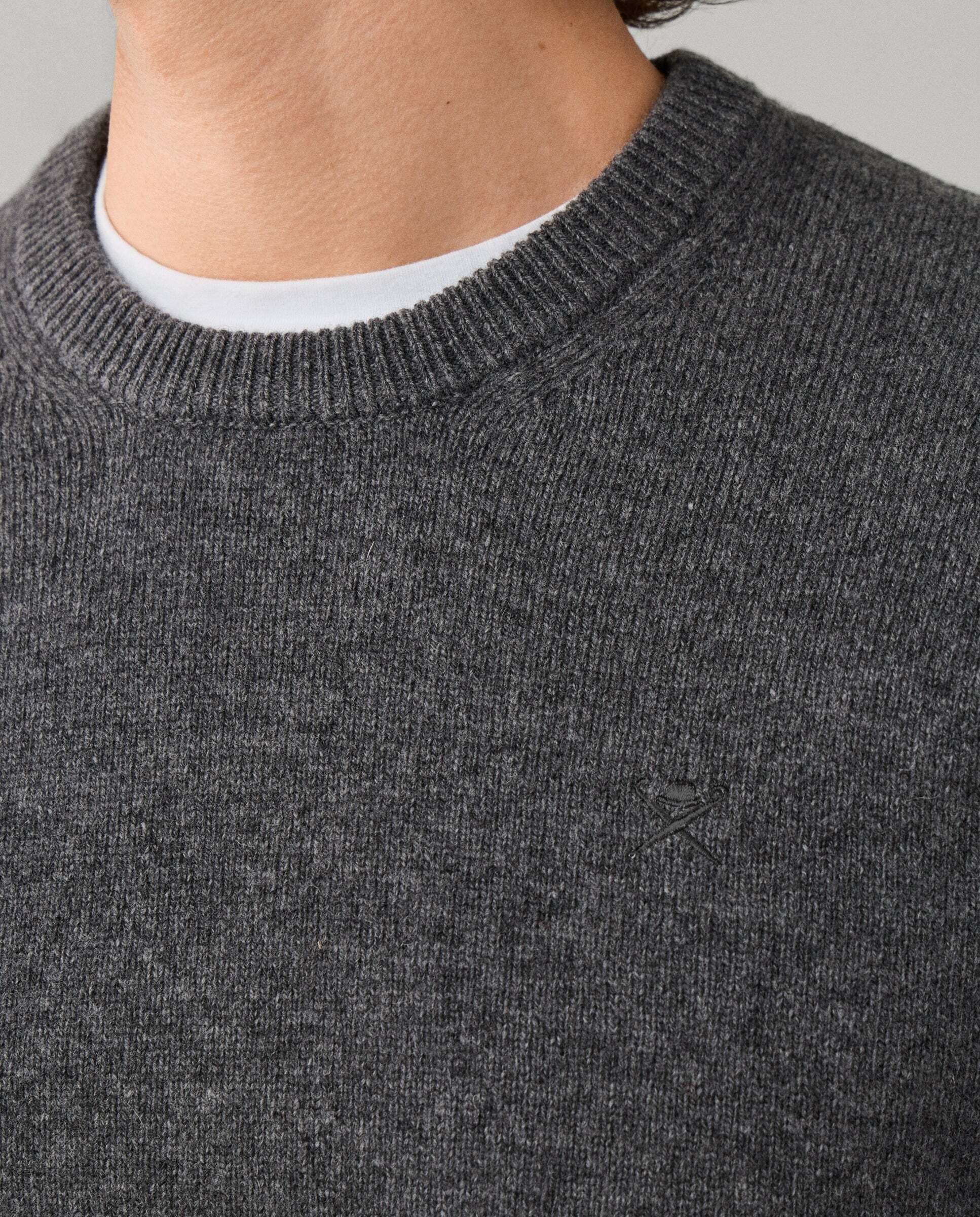 Jersey de hombre de lana de cordero cuello redondo - Hackett - Gris Gris-4