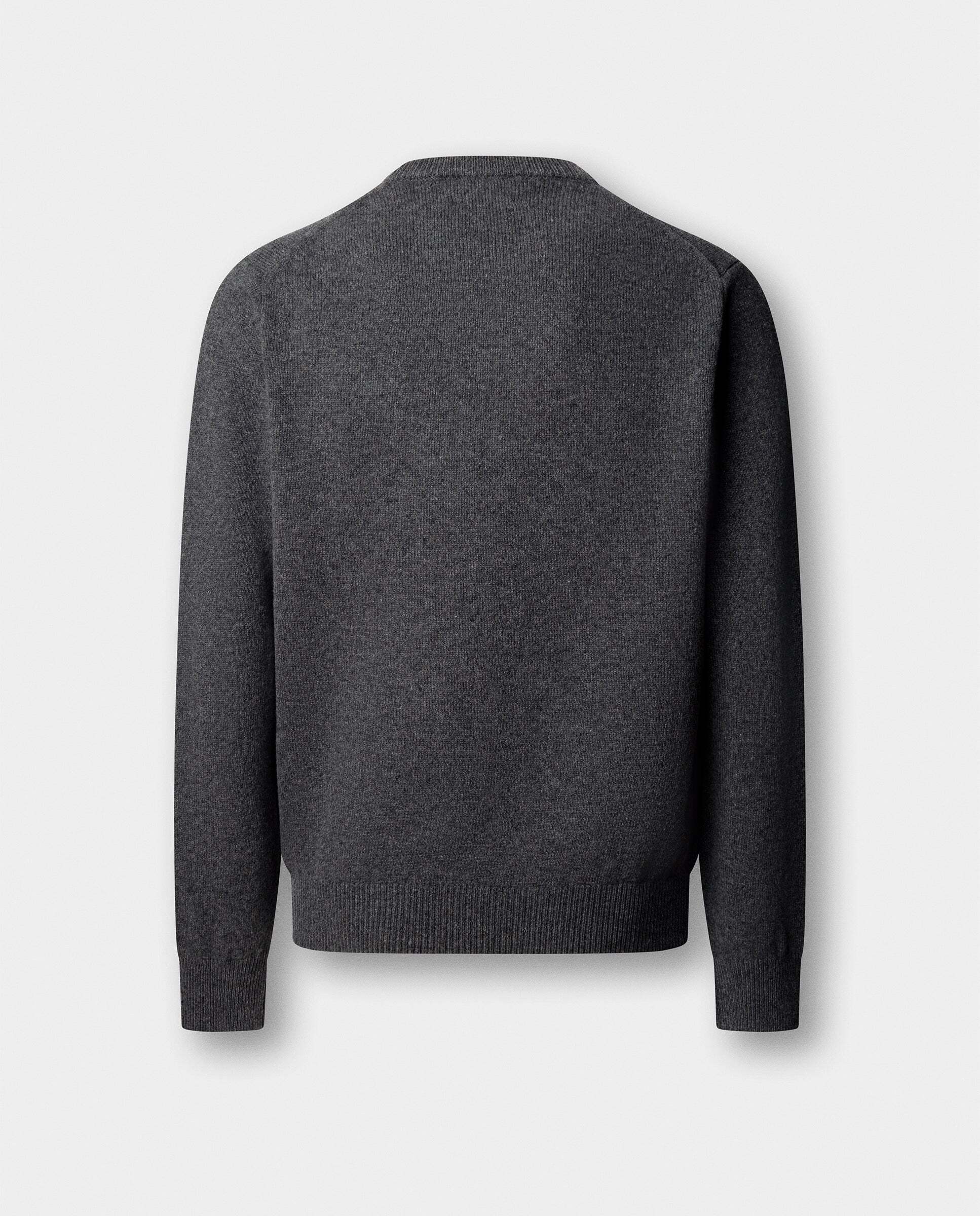 Jersey de hombre de lana de cordero cuello redondo - Hackett - Gris Gris-7