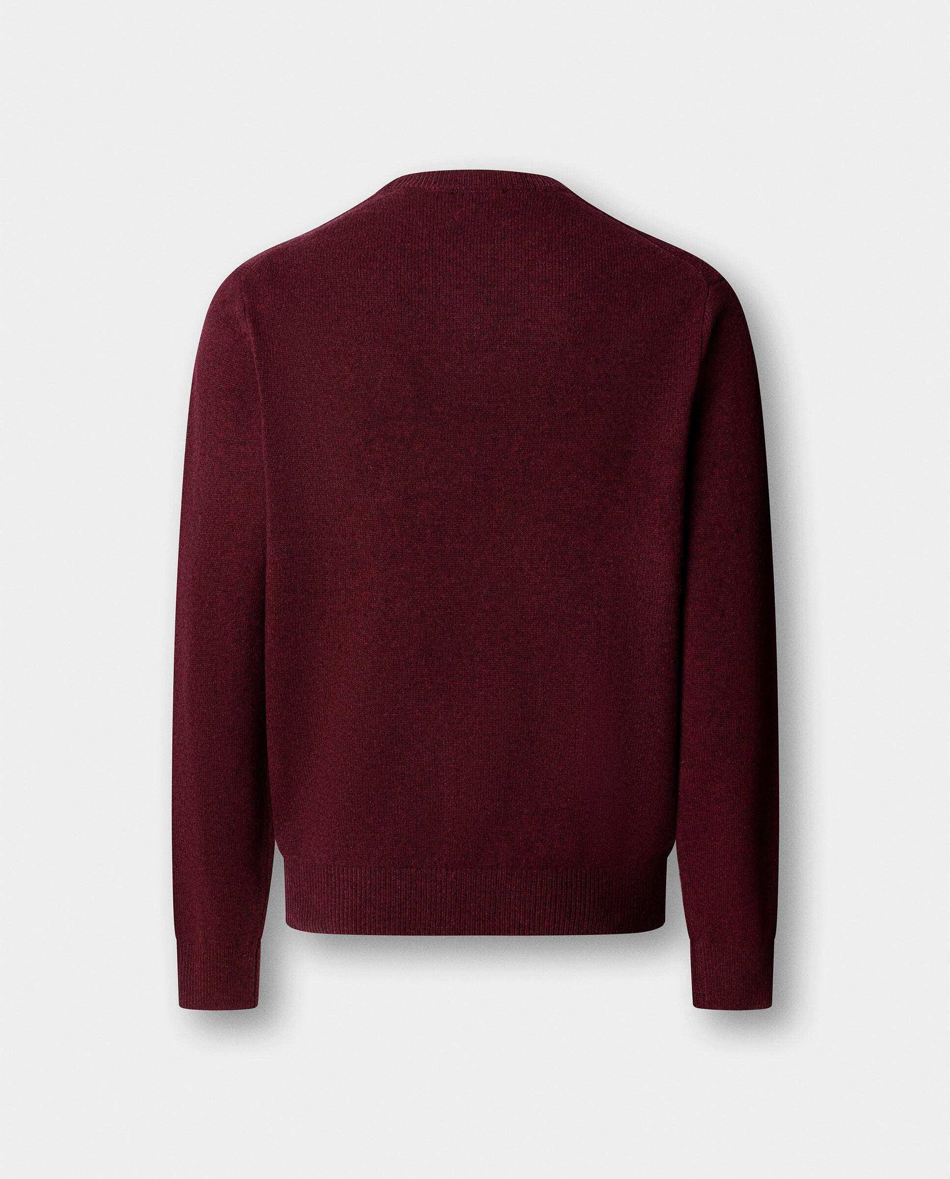 Jersey de hombre de lana de cordero con cuello de pico y logo bordado - Hackett - Rojo Rojo-7