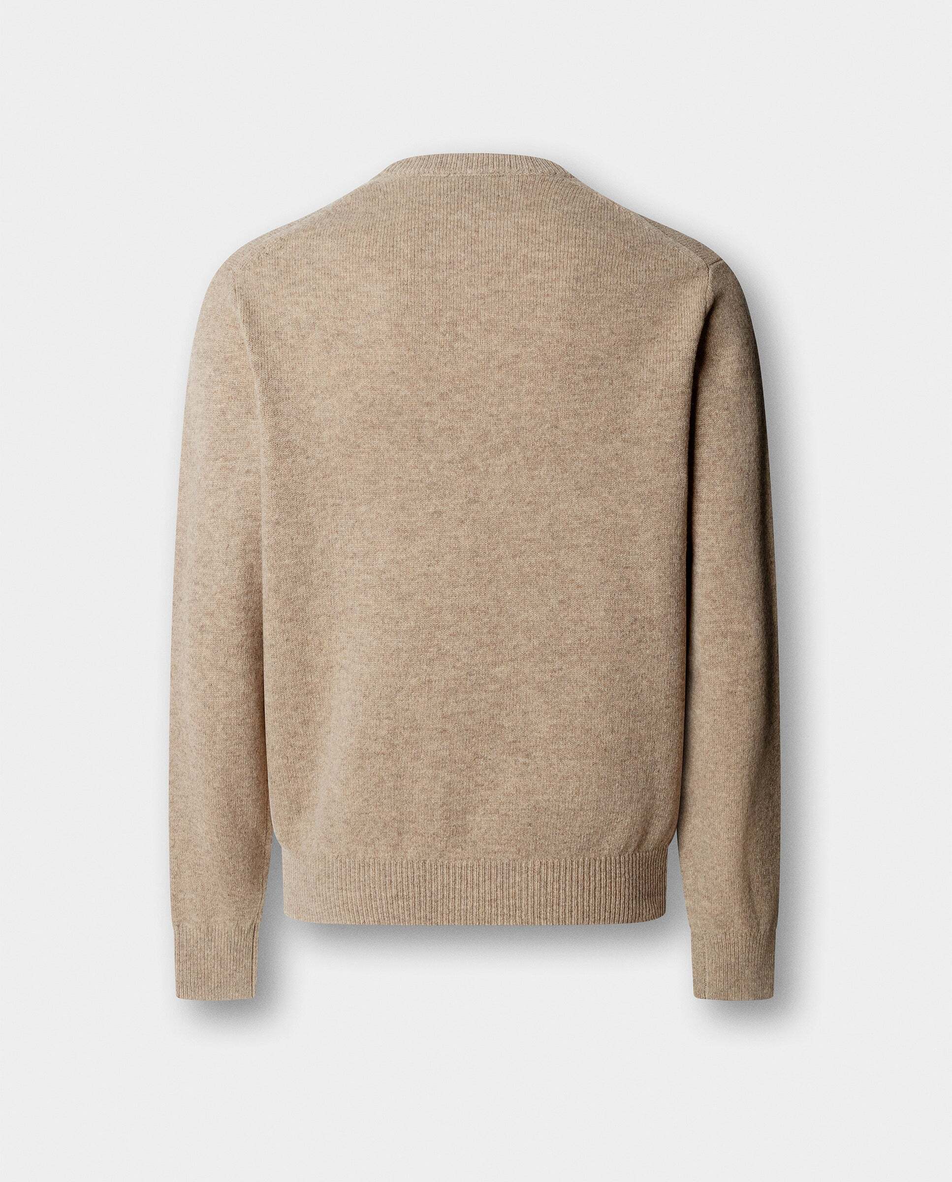 Jersey de hombre de lana de cordero con cuello de pico y logo bordado - Hackett - Blanco Blanco-7
