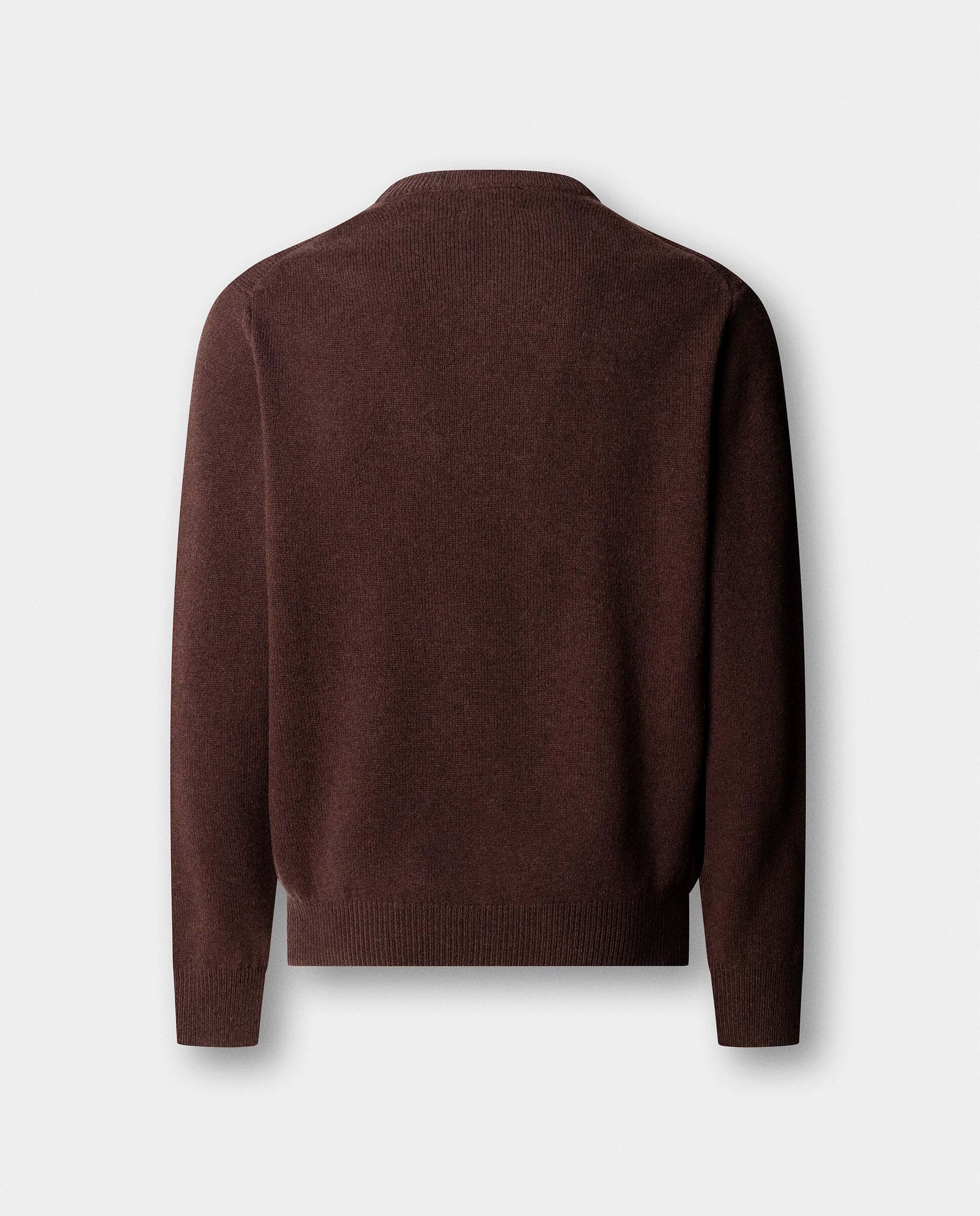 Jersey de hombre de lana de cordero con cuello de pico y logo bordado - Hackett - Ébano Ébano-7