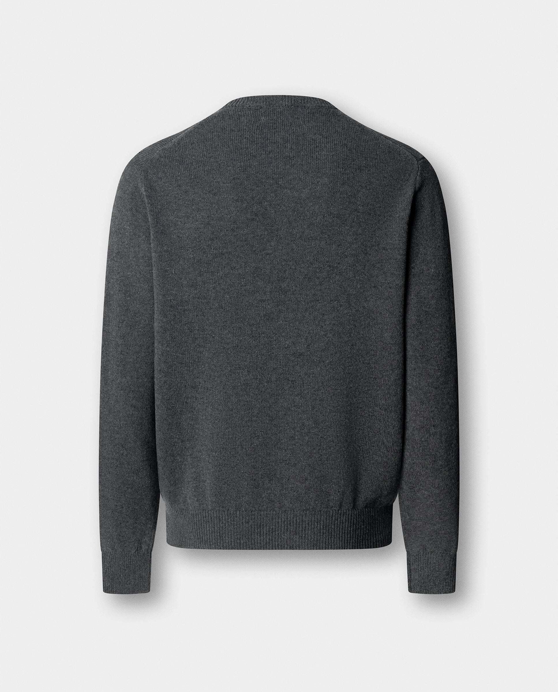 Jersey de hombre en lana de cordero cuello pico - Hackett - Gris Gris-7