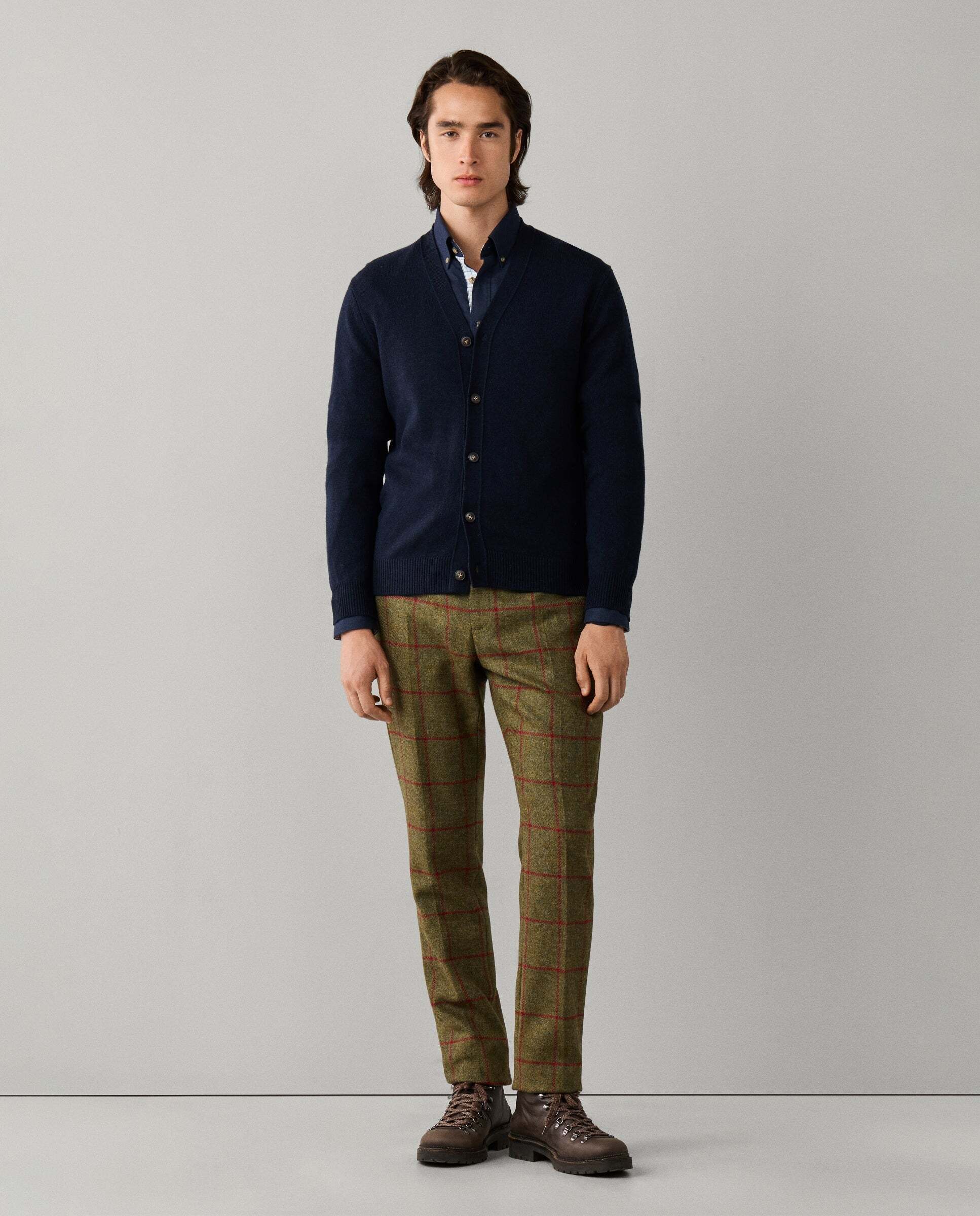 Cárdigan de hombre de lana de cordero con botones - Hackett - Azul Azul-2