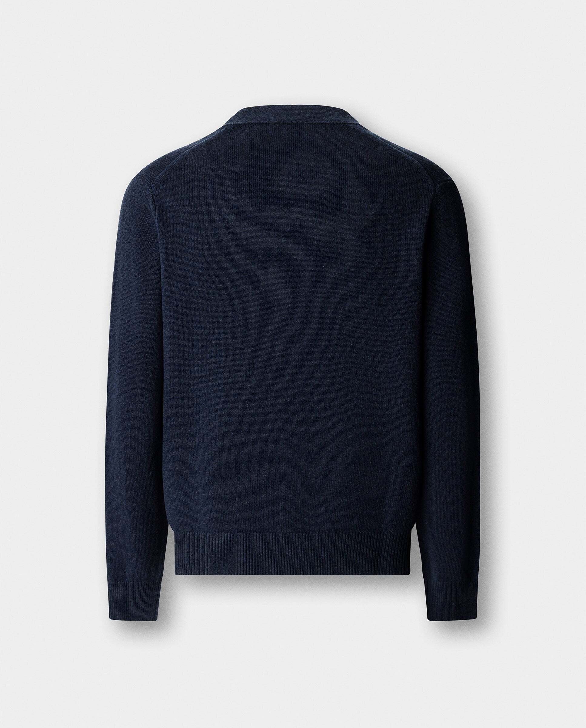Cárdigan de hombre de lana de cordero con botones - Hackett - Azul Azul-7