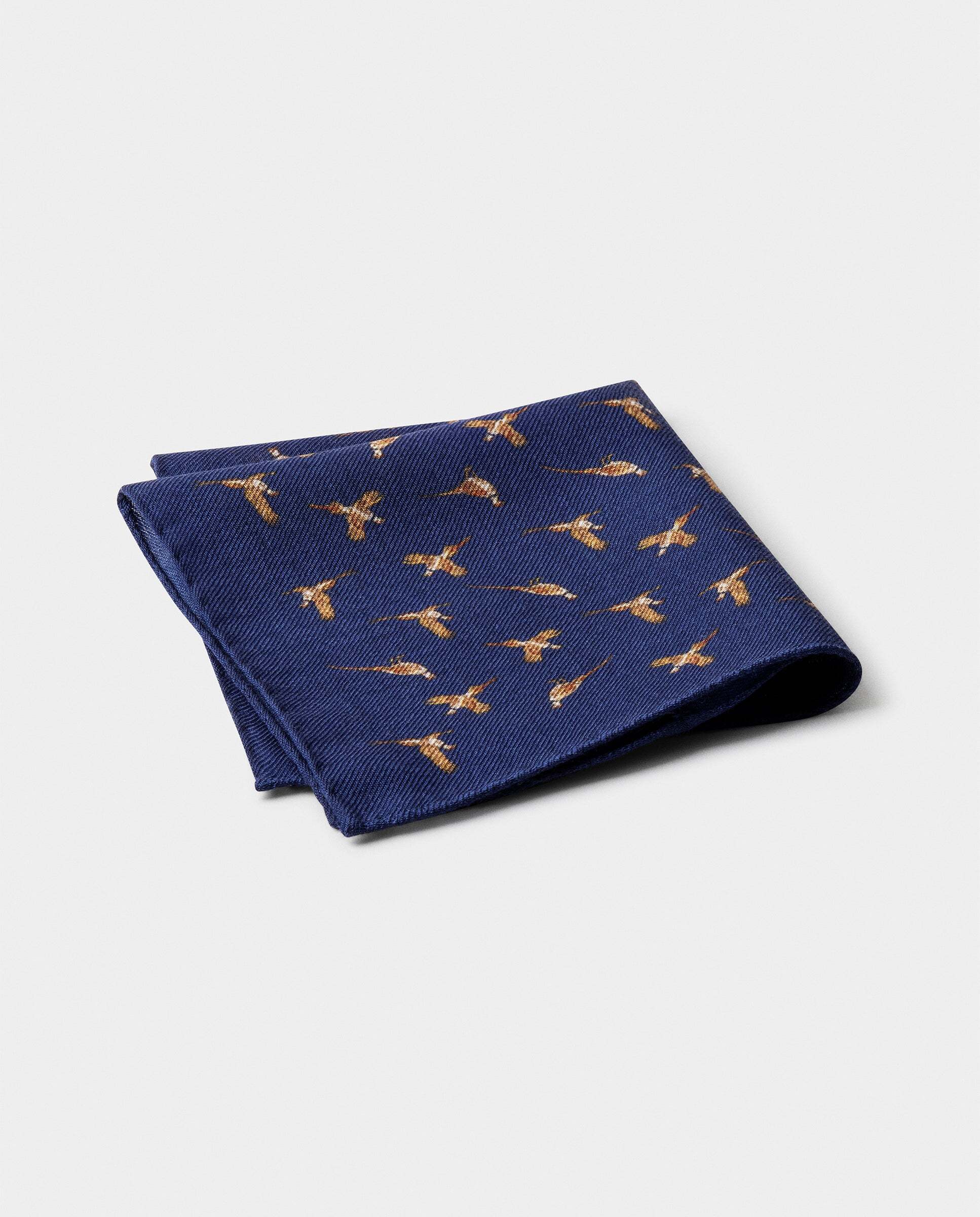 Bufanda de hombre de lana pheasant - Hackett - hecho en italia - Azul marino Azul marino-1