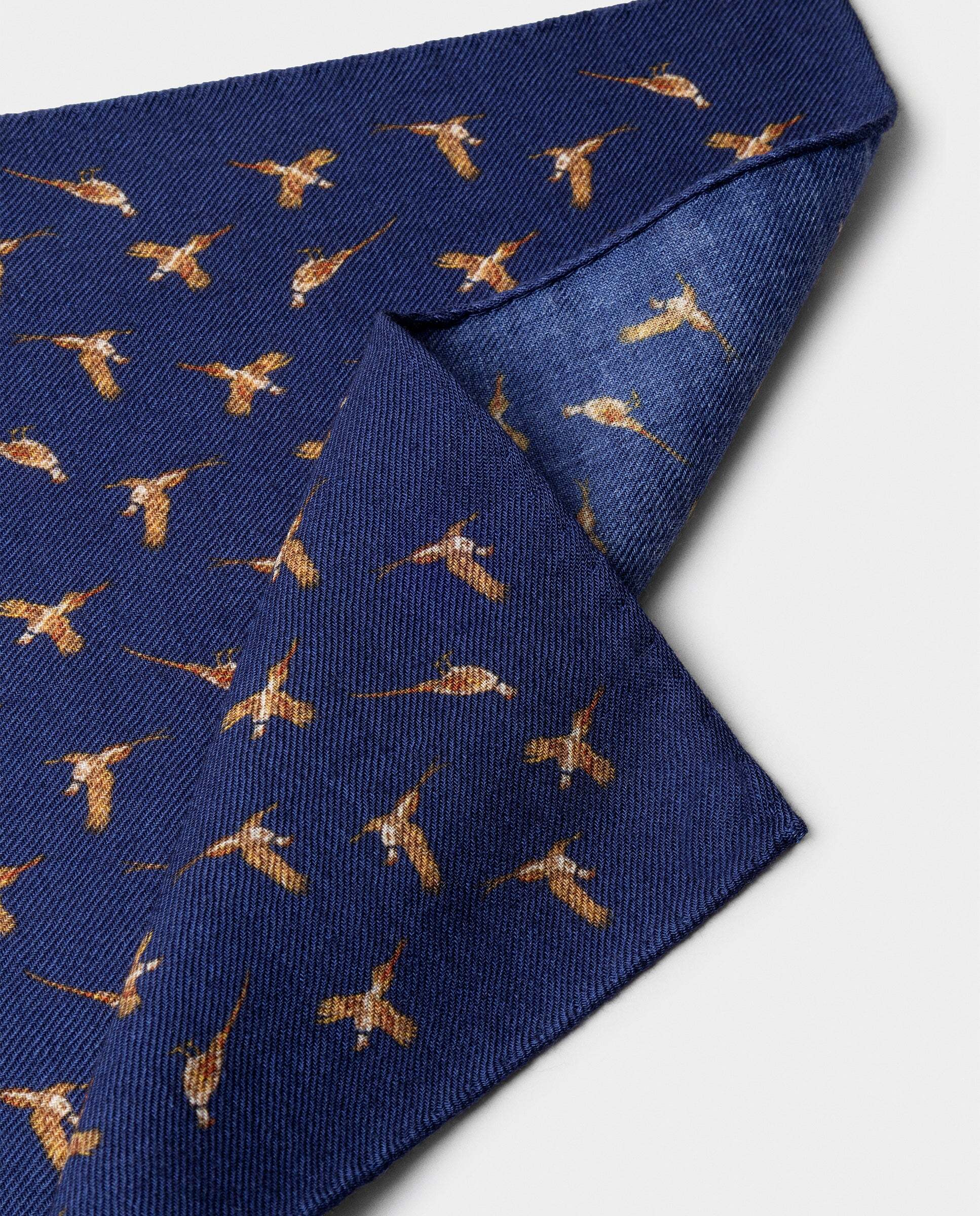 Bufanda de hombre de lana pheasant - Hackett - hecho en italia - Azul marino Azul marino-3