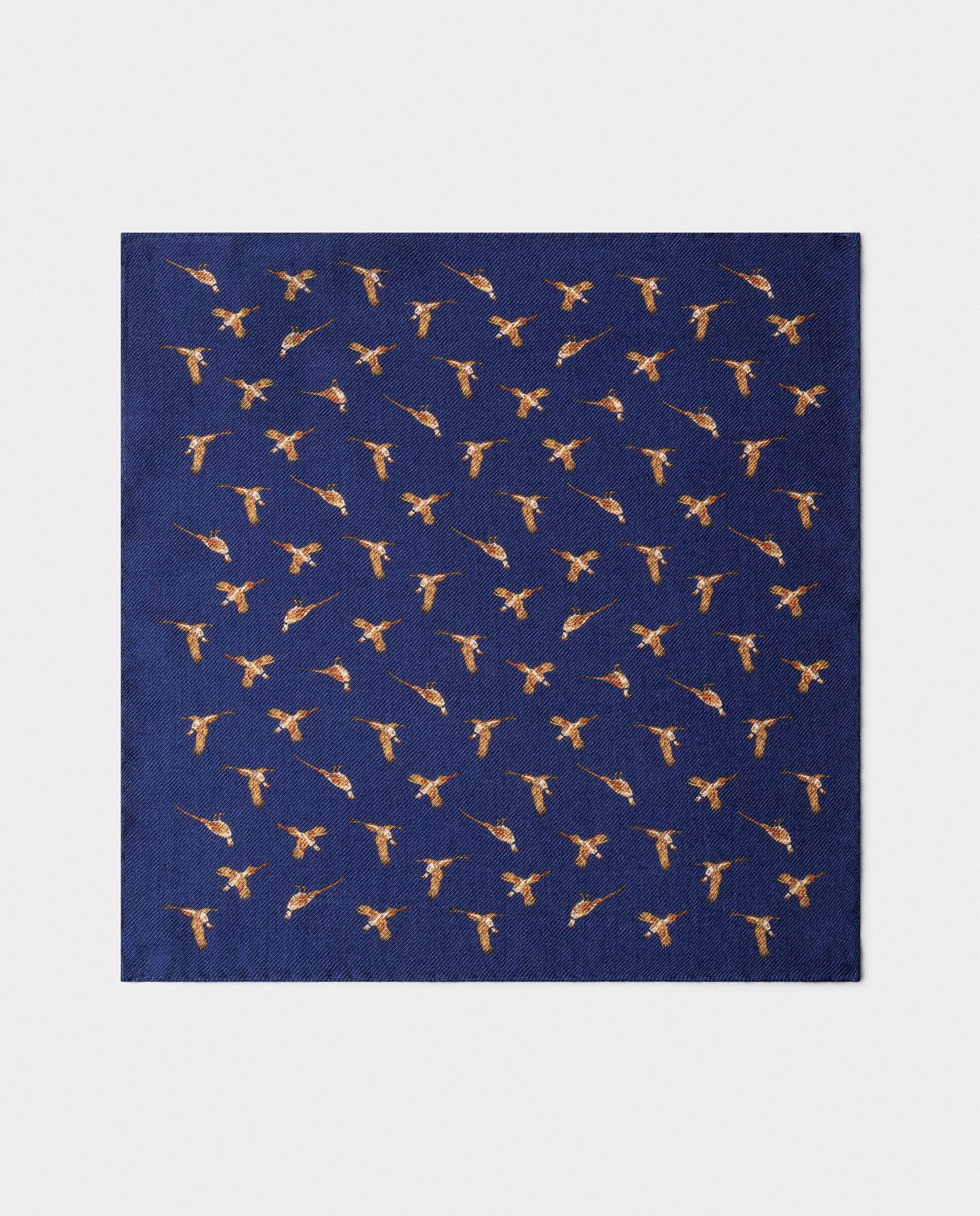 Bufanda de hombre de lana pheasant - Hackett - hecho en italia - Azul marino Azul marino-2