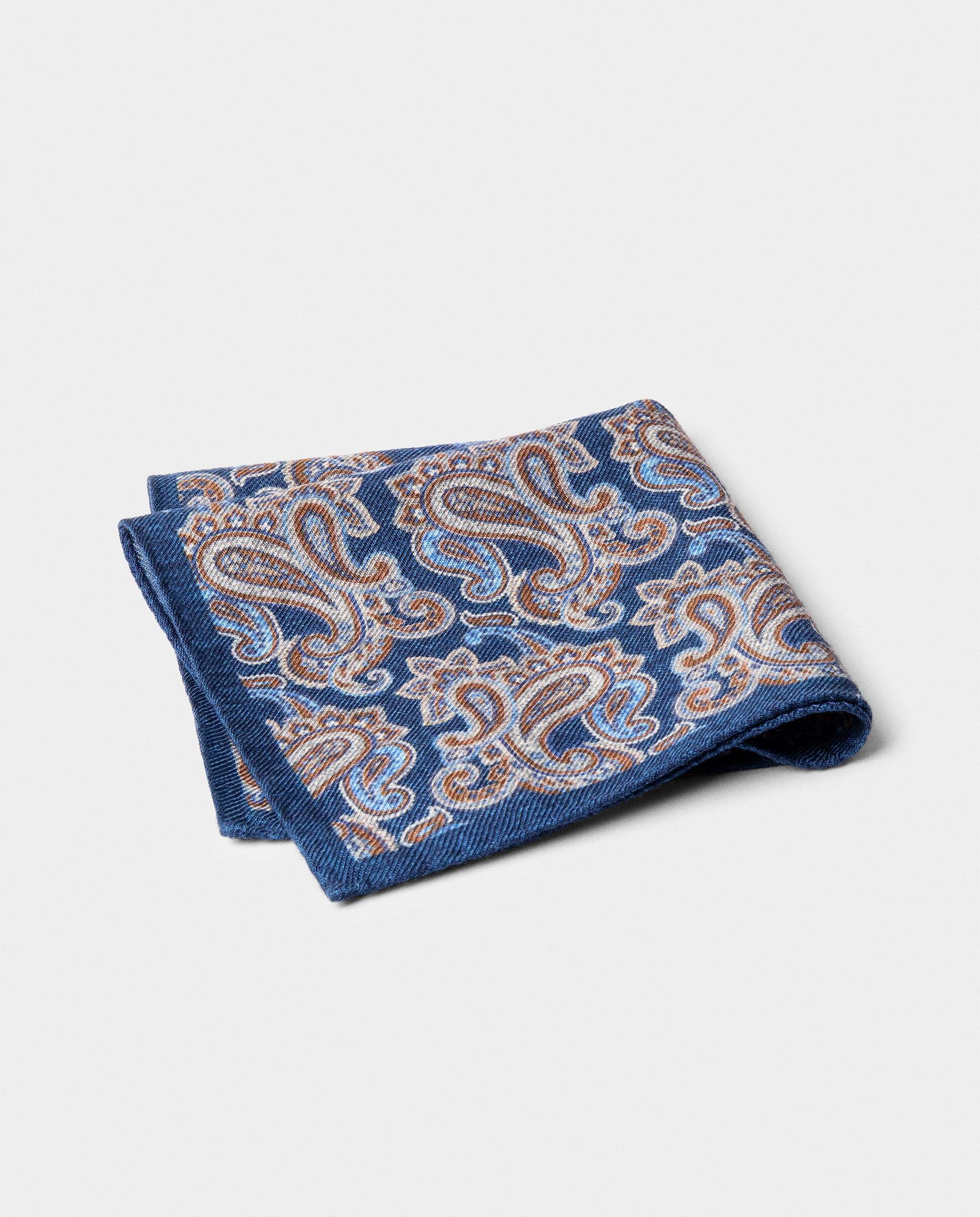 Imagen 0 de Bufandas de hombre de lana paisley Azul marino