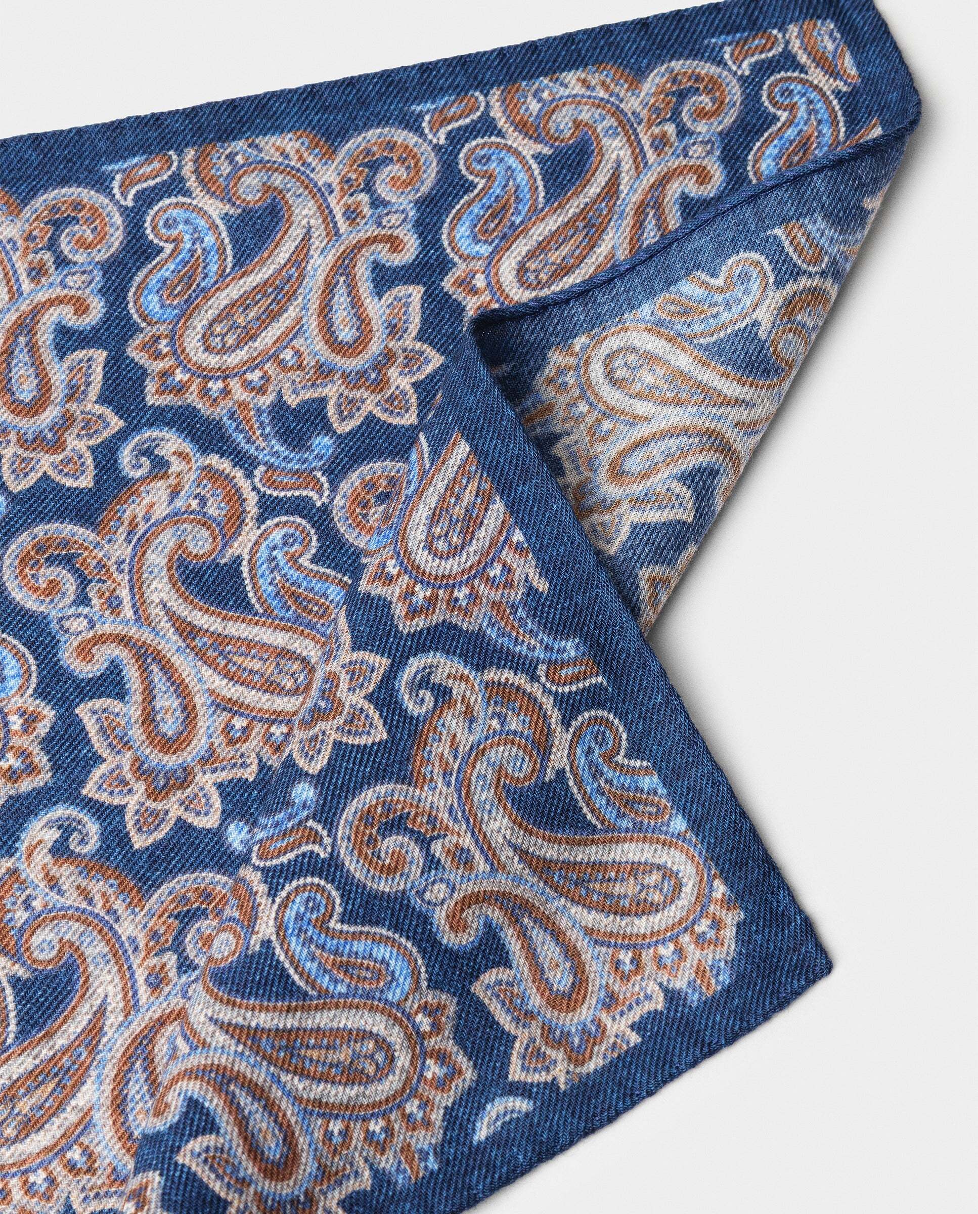 Bufanda de hombre de lana paisley - Hackett - Azul marino Azul marino-3