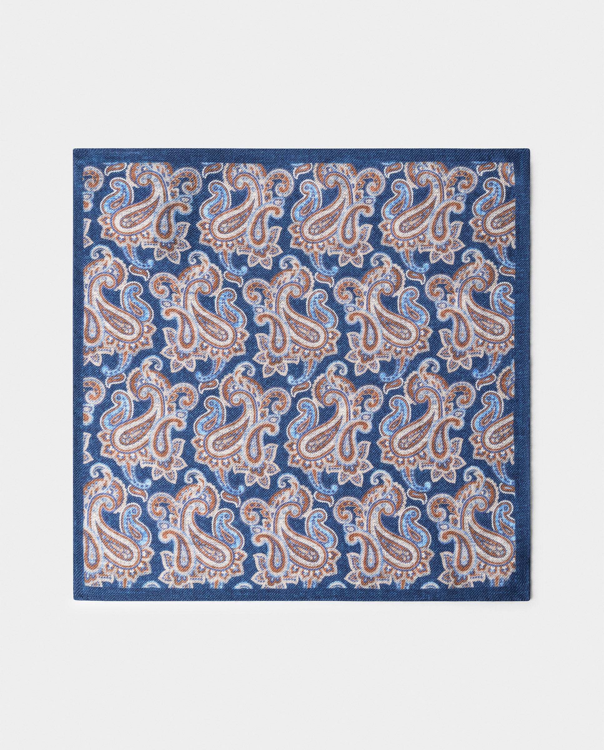 Bufanda de hombre de lana paisley - Hackett - Azul marino Azul marino-2