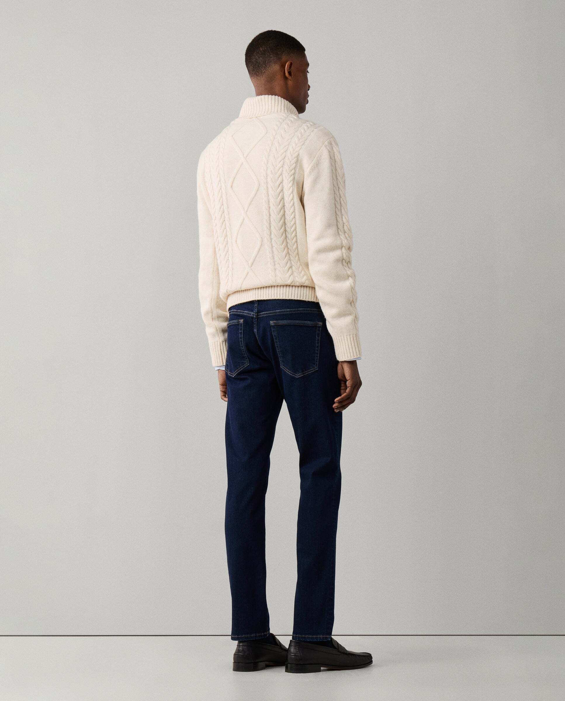Imagen 3 de Vaqueros de hombre powerflex lavado rinse fit slim - Hackett - Azul Tejano