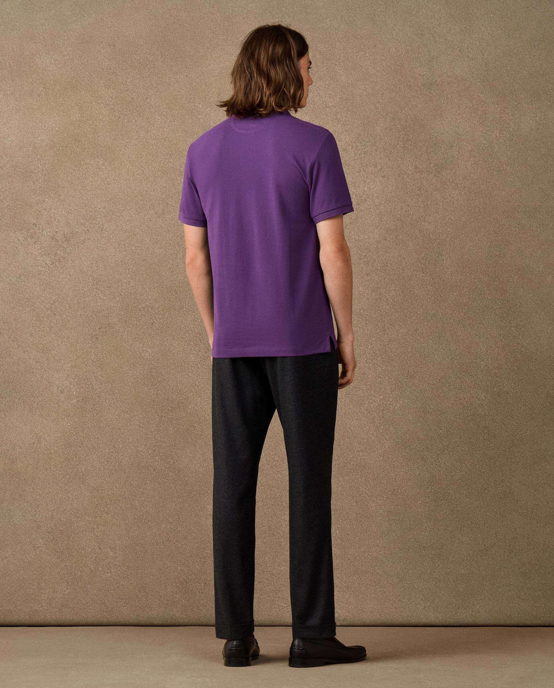 Polo de hombre manga corta con logo fit clásico - Hackett - Morado Morado-3