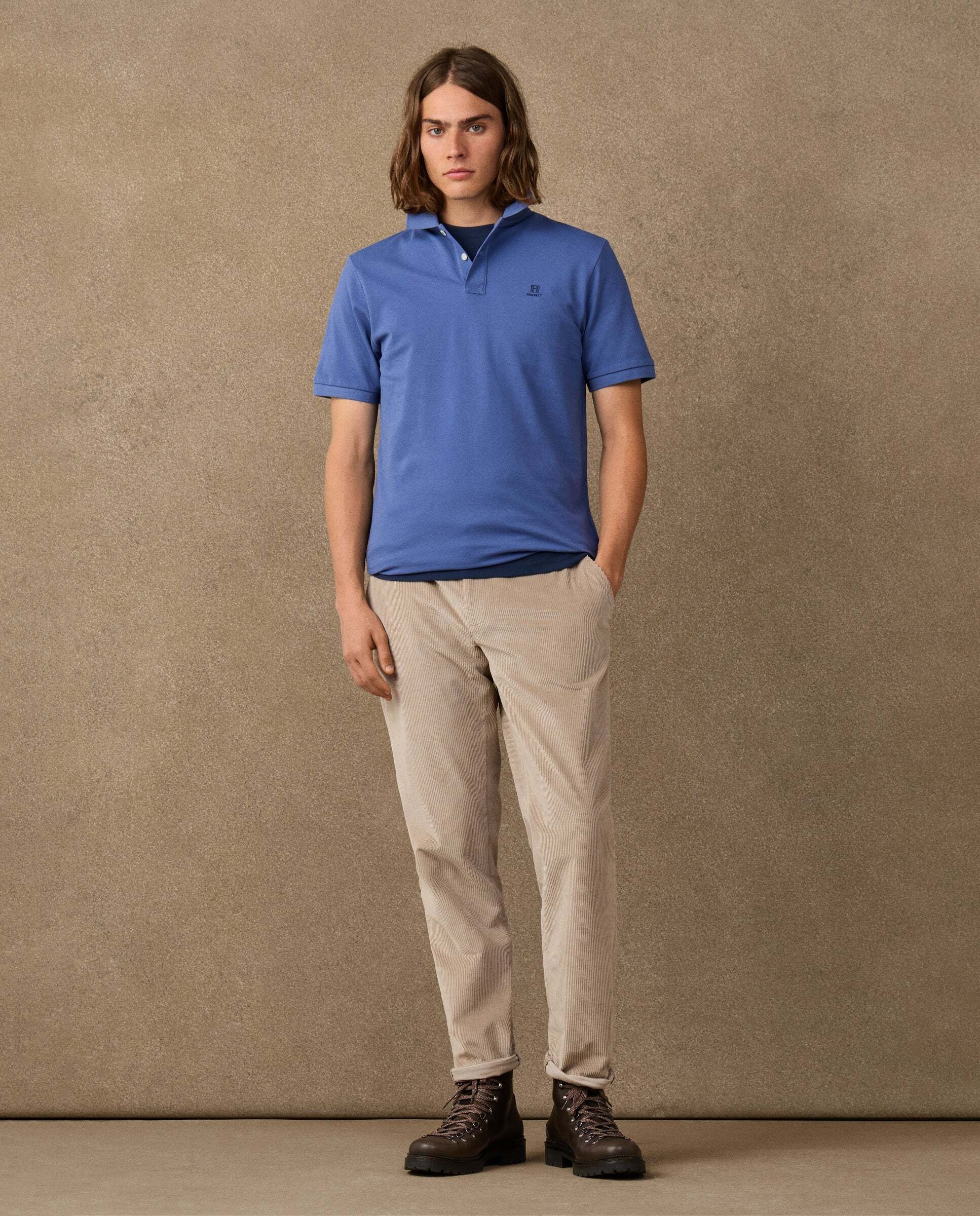 Polo de hombre manga corta con logo fit clásico - Hackett - Azul Azul-2