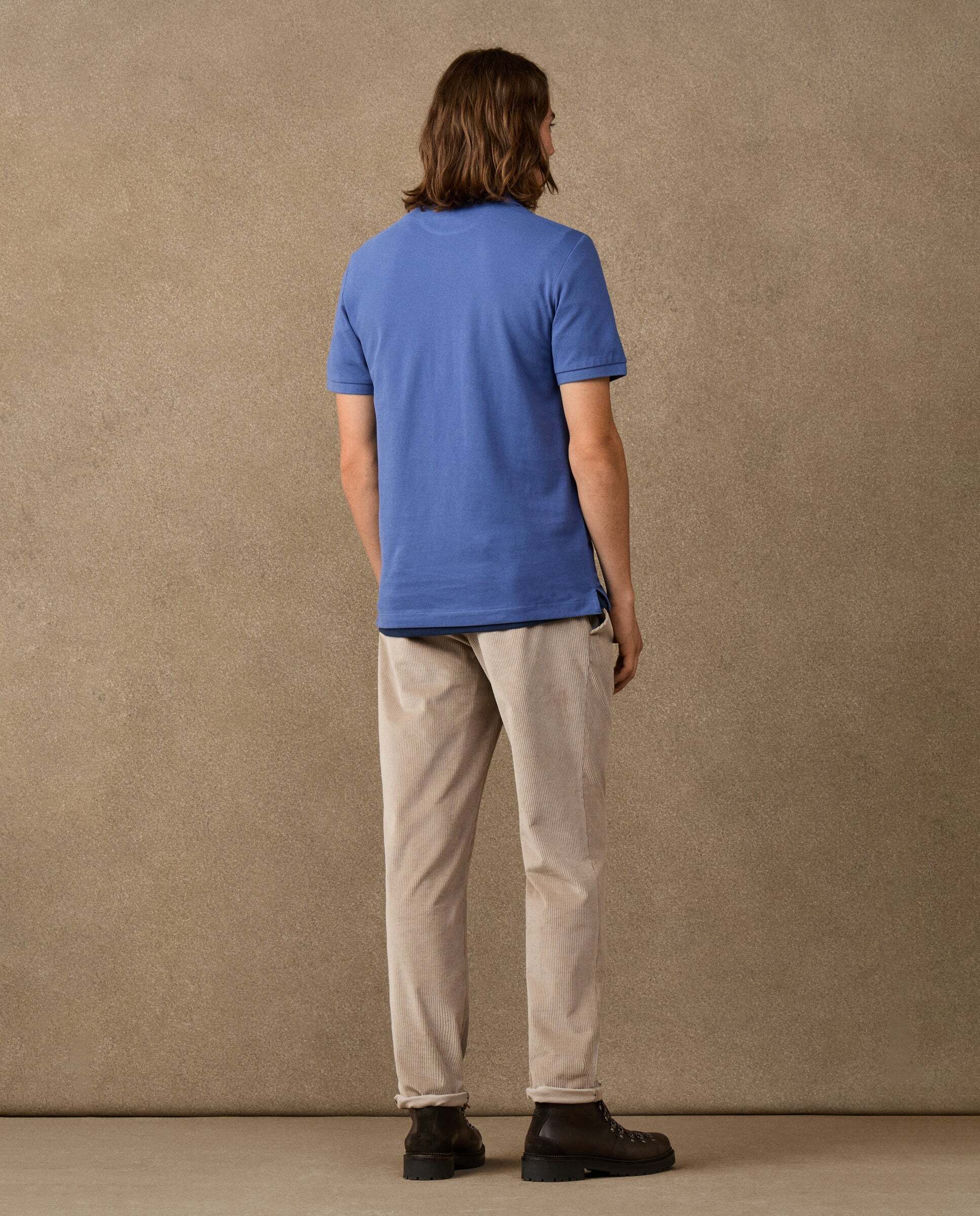 Polo de hombre manga corta con logo fit clásico - Hackett - Azul Azul-3