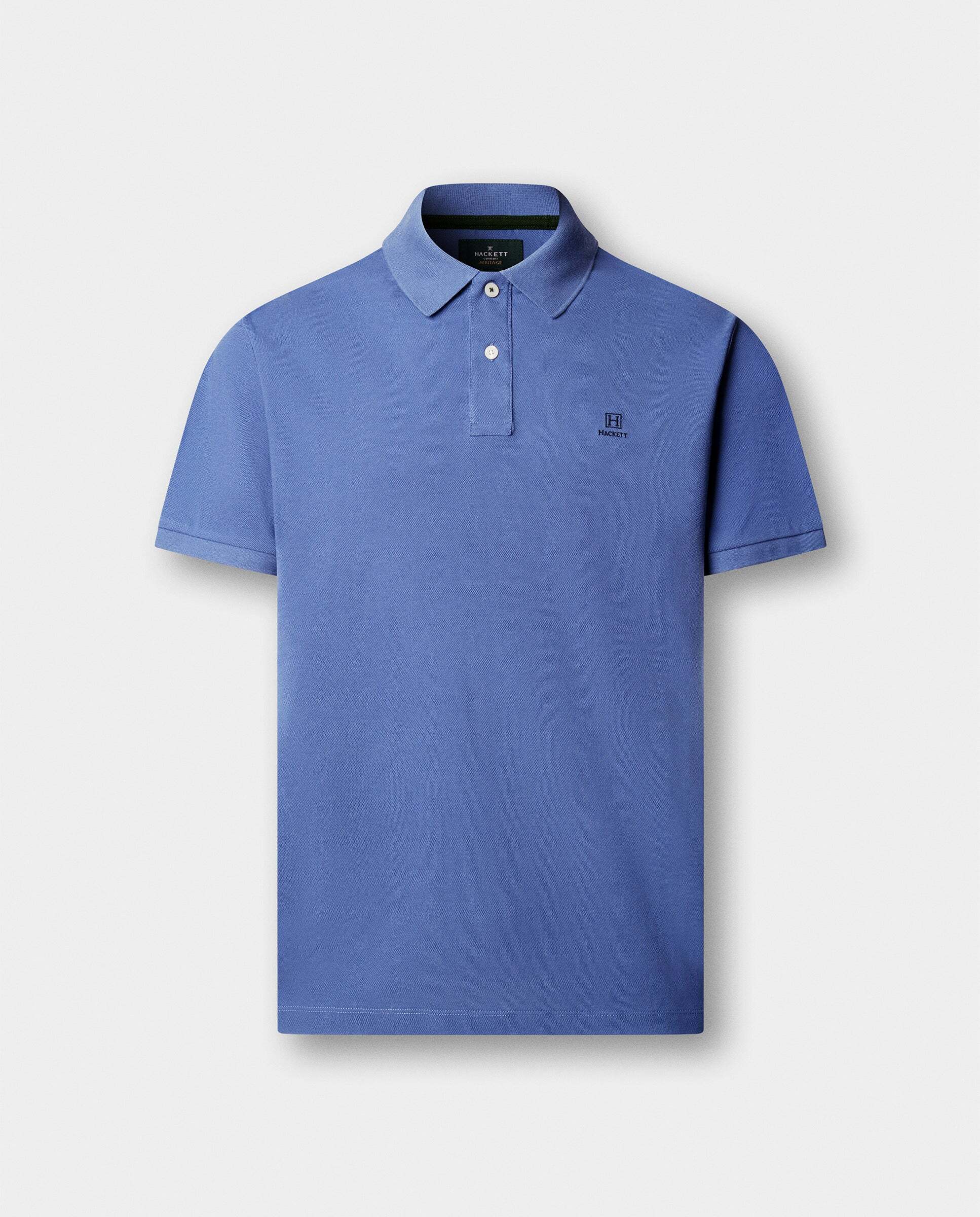 Polo de hombre manga corta con logo fit clásico - Hackett - Azul Azul-7