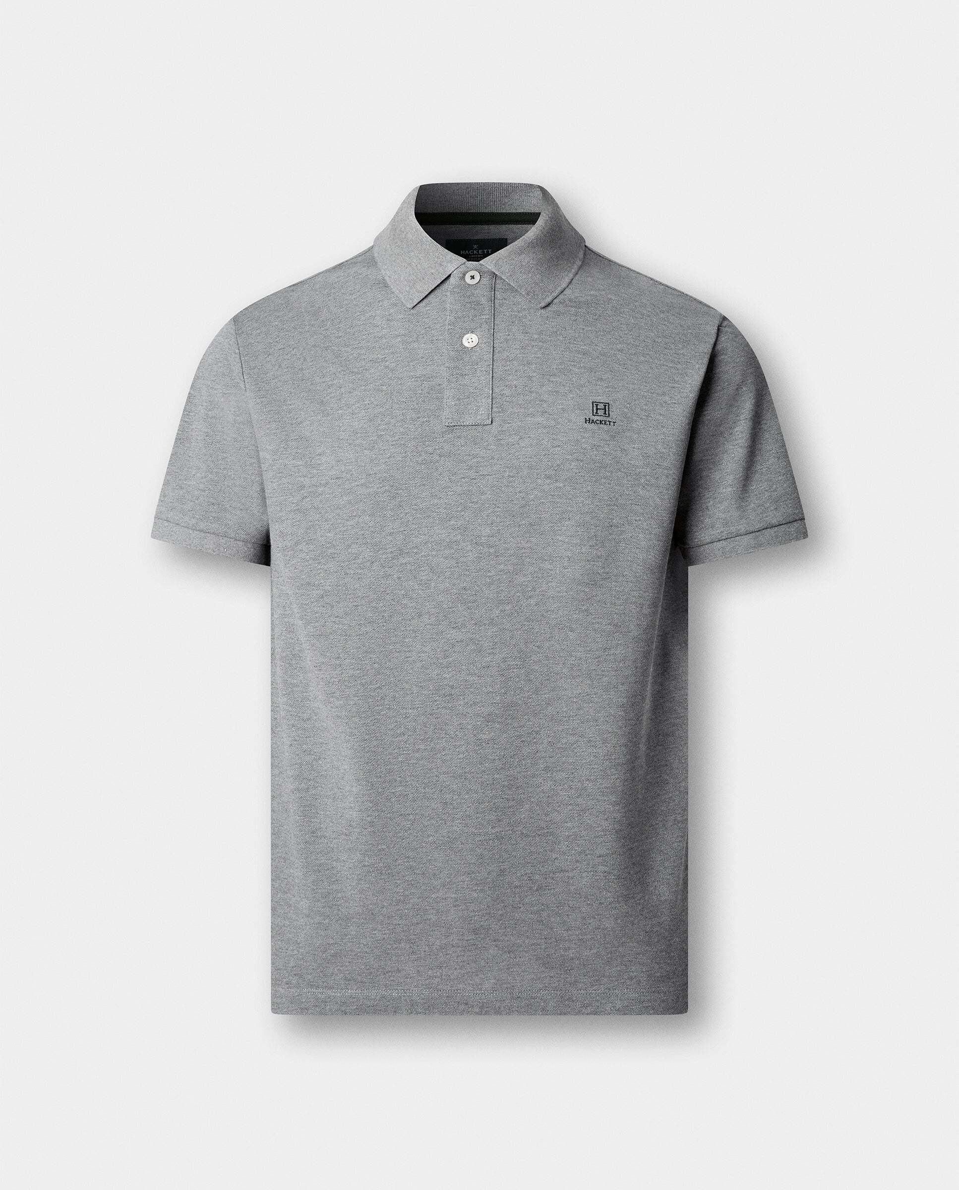 Polo de hombre manga corta con logo fit clásico - Hackett - Gris Gris-7