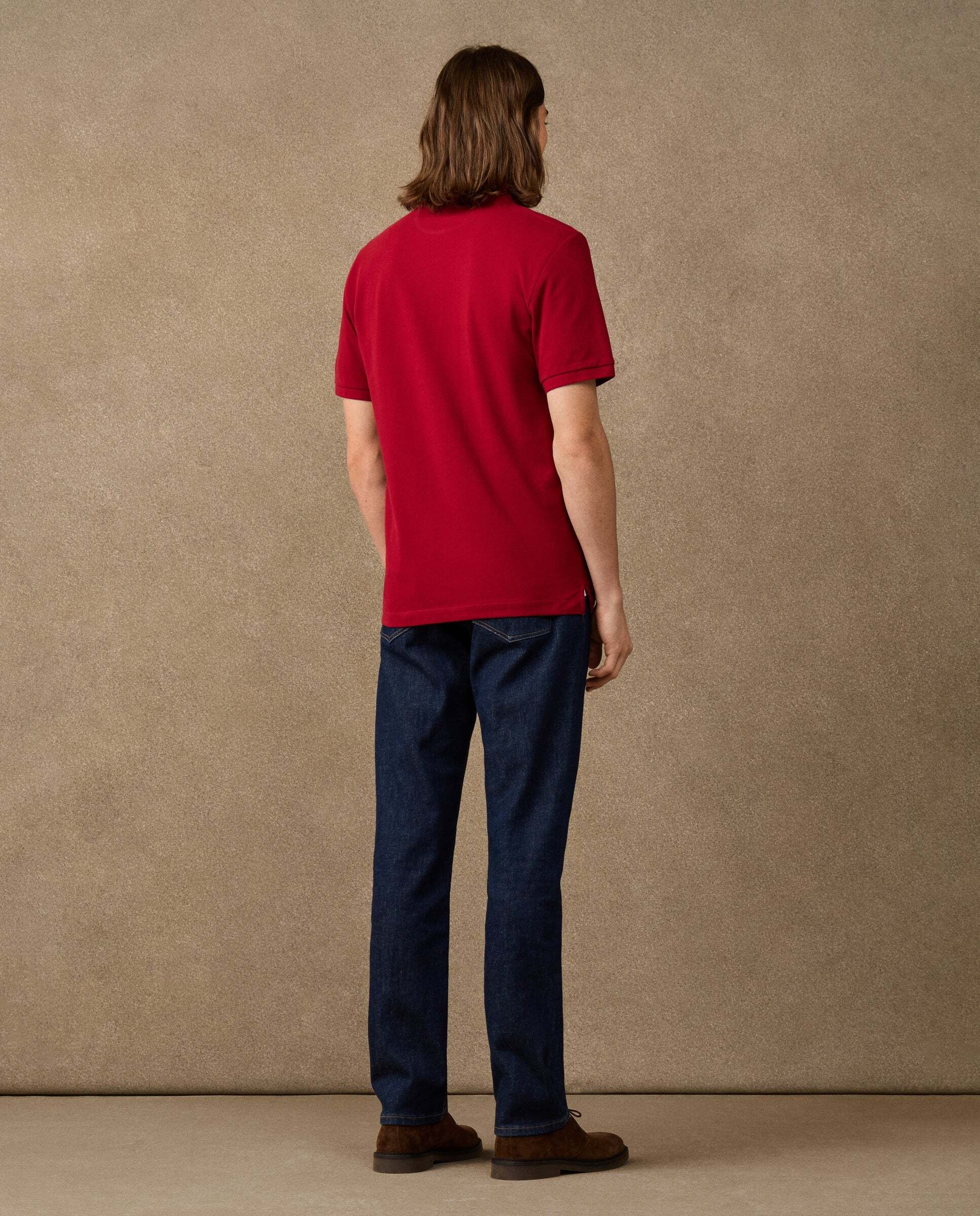 Polo de hombre manga corta con logo fit clásico - Hackett - Rojo Rojo-3