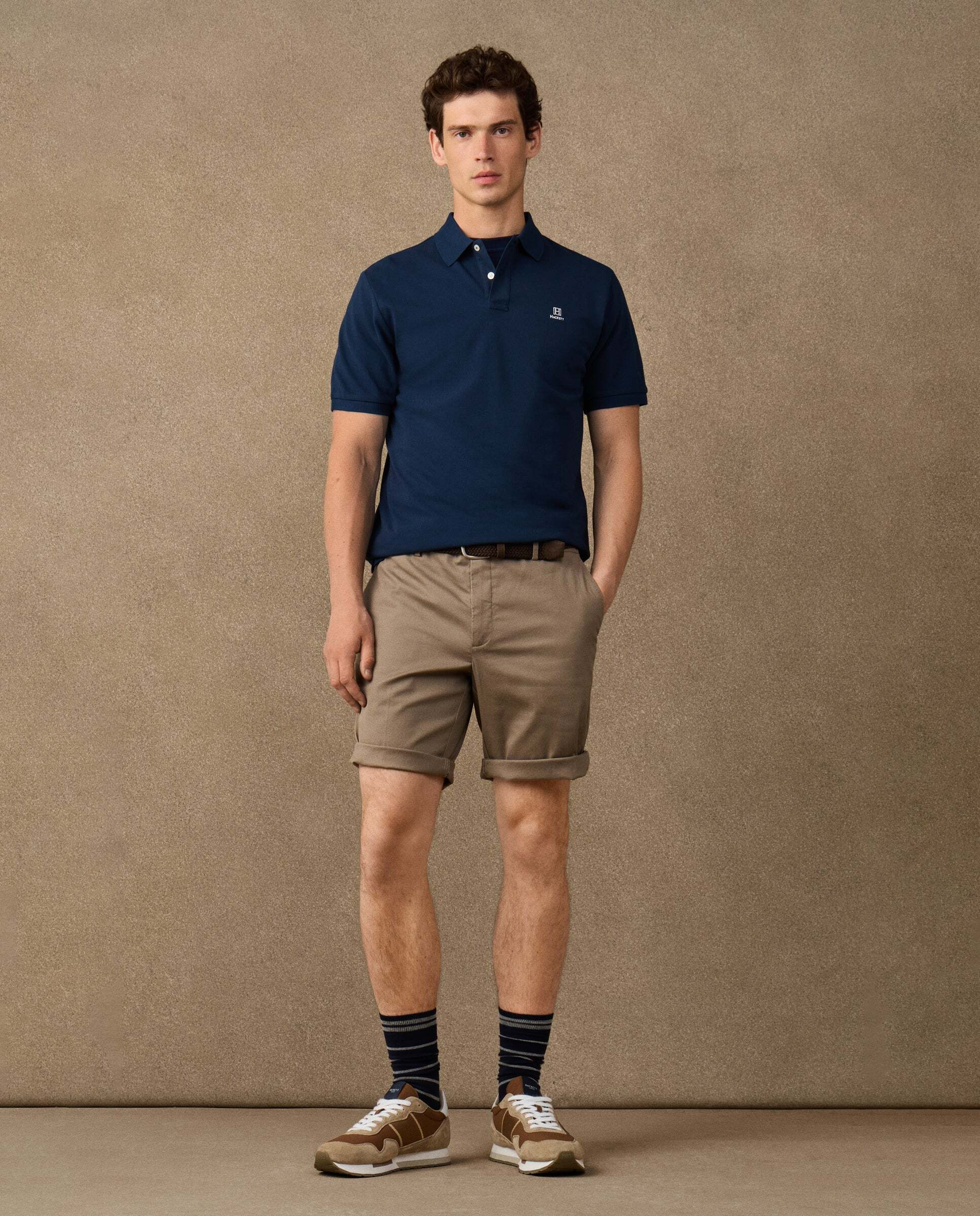 Polo de hombre manga corta con logo fit clásico - Hackett - Azul marino Azul marino-2