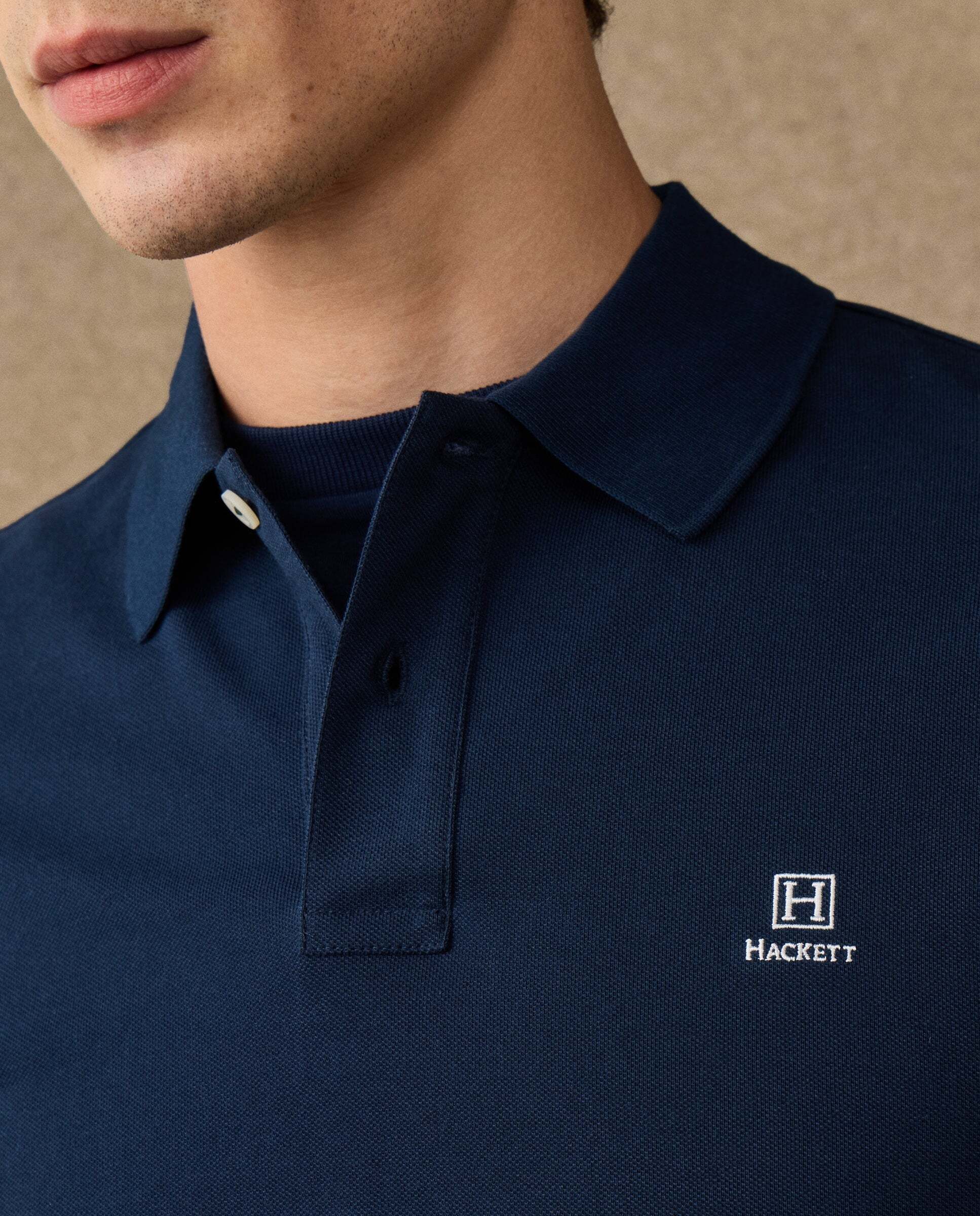 Polo de hombre manga corta con logo fit clásico - Hackett - Azul marino Azul marino-4