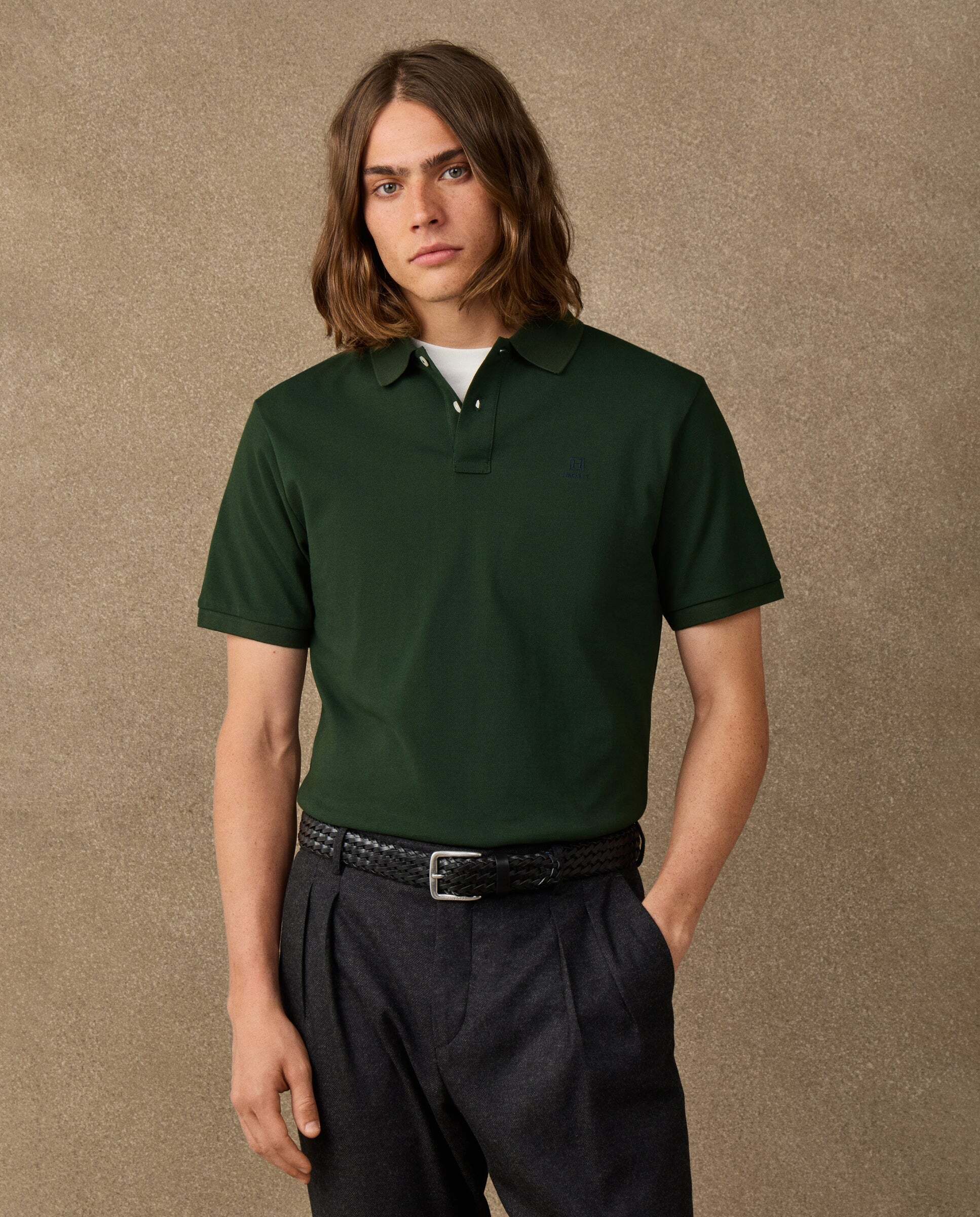 Imagen 0 de Polo de hombre manga corta con logo fit clásico Verde