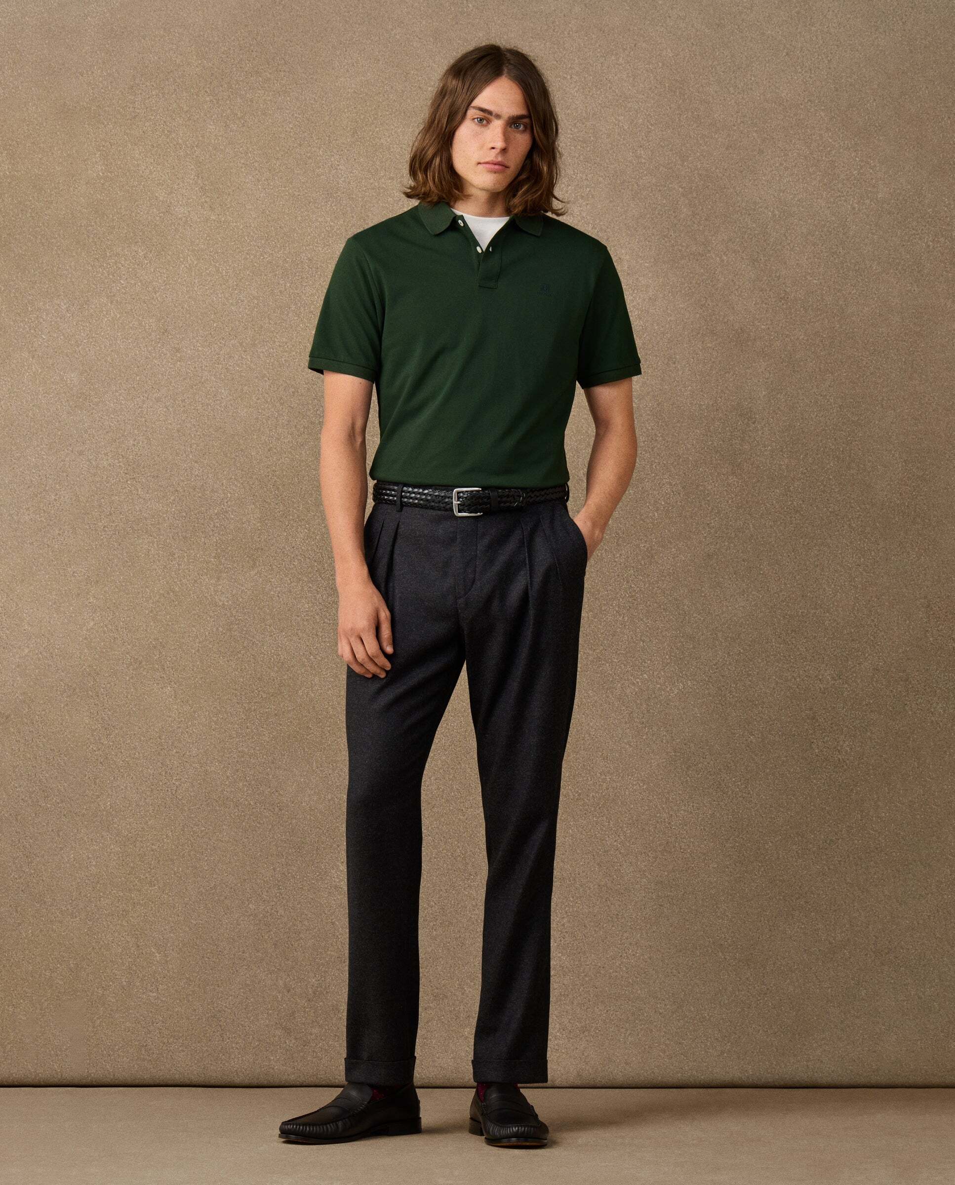 Polo de hombre manga corta con logo fit clásico - Hackett - Verde Verde-2