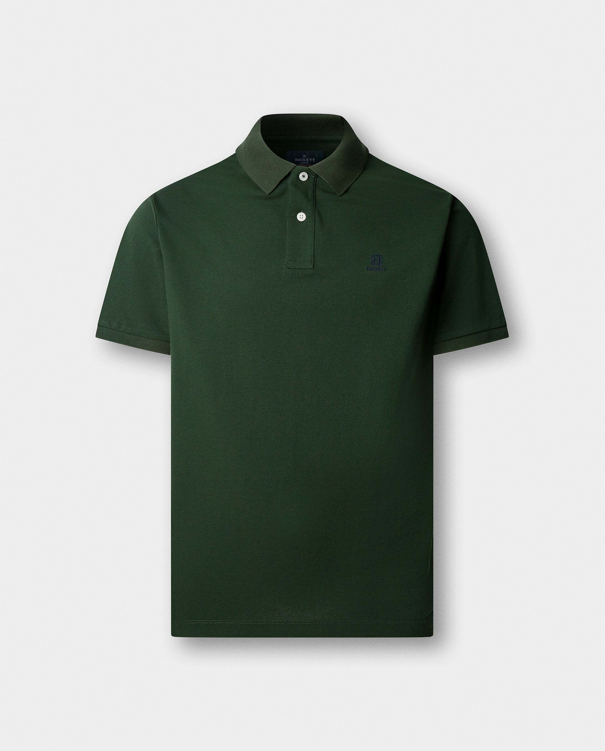 Polo de hombre manga corta con logo fit clásico - Hackett - Verde Verde-7
