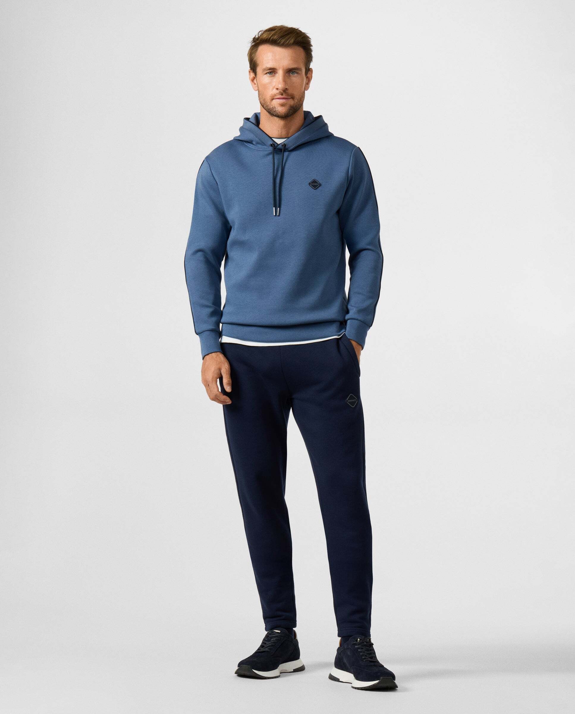 Sudadera de hombre con capucha y logo - Hackett - Añil Añil-2