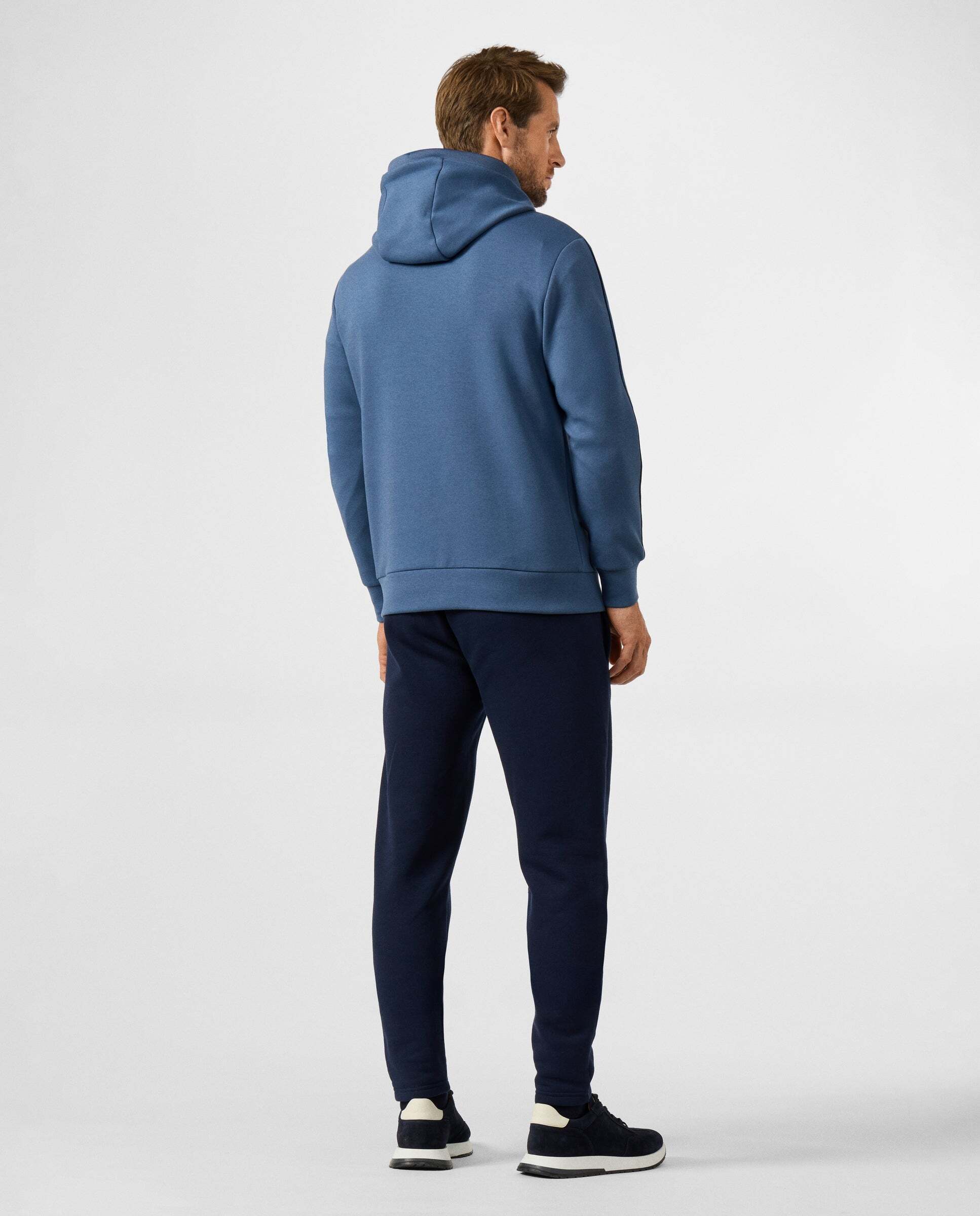 Sudadera de hombre con capucha y logo - Hackett - Añil Añil-3