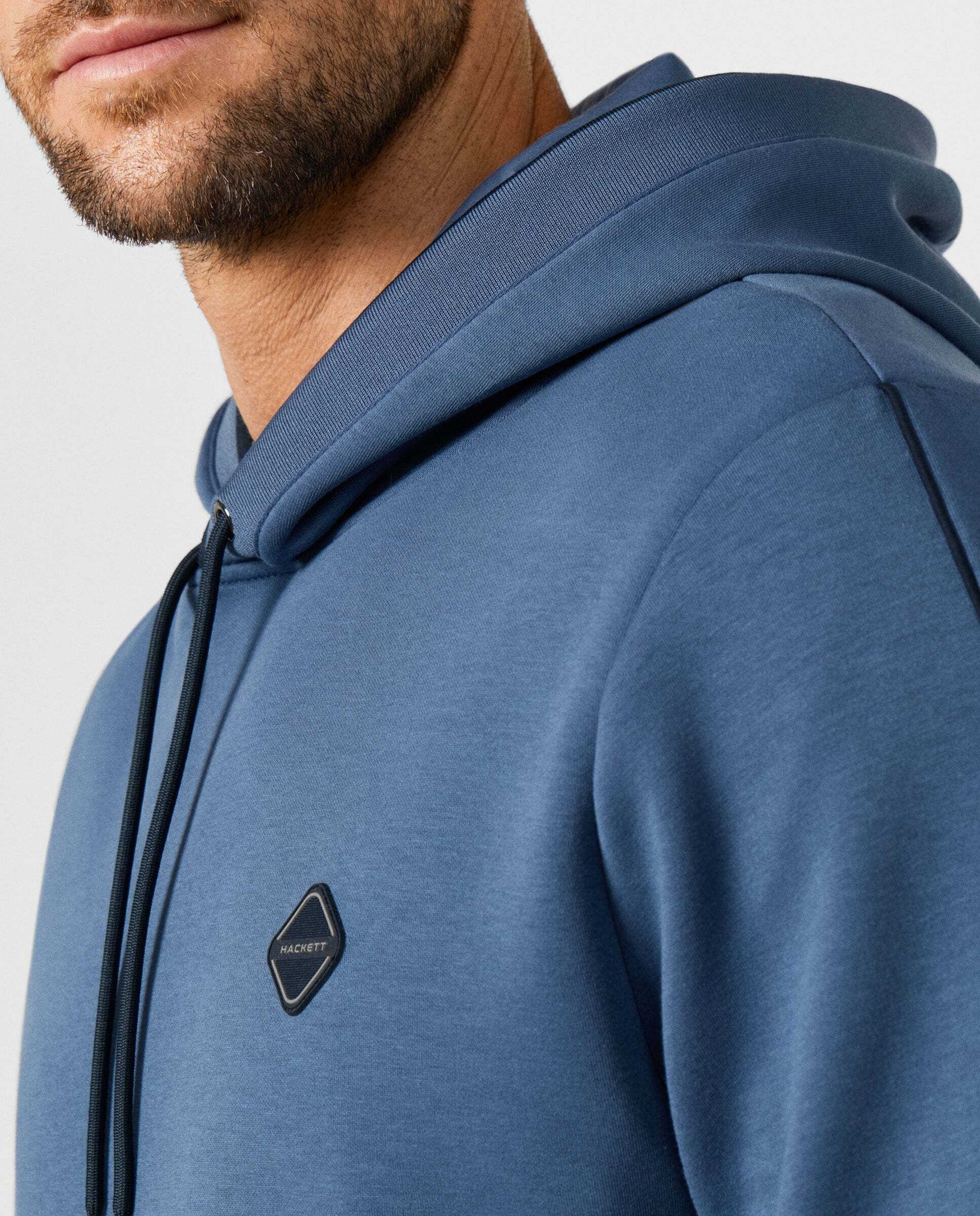 Sudadera de hombre con capucha y logo - Hackett - Añil Añil-4