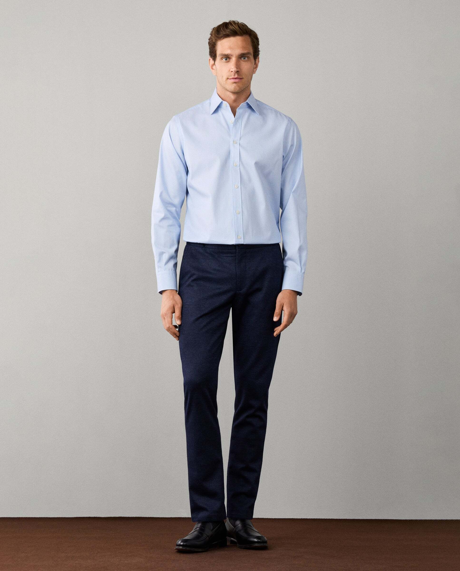 Camisa de hombre cuadros graph fit clásico - Hackett - Azul claro Azul claro-2