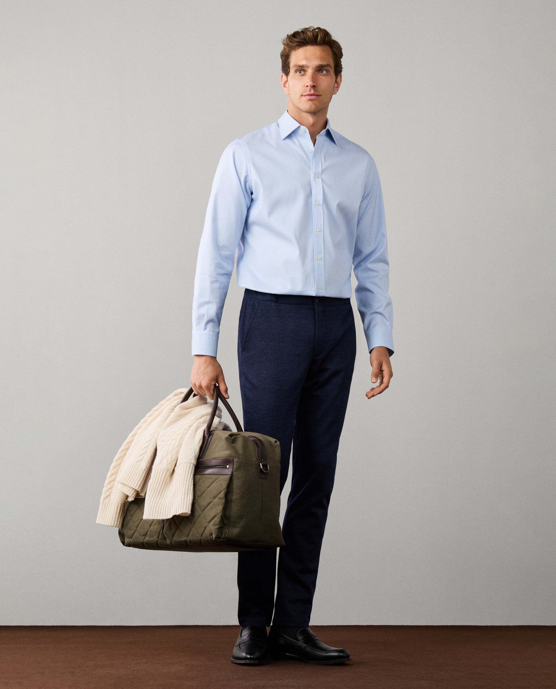 Camisa de hombre cuadros graph fit clásico - Hackett - Azul claro Azul claro-6