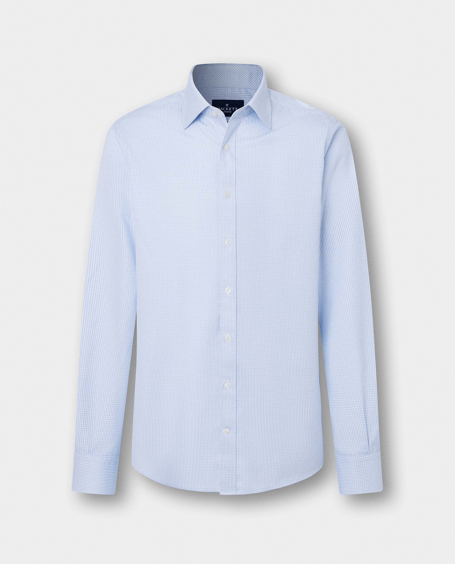 Camisa de hombre cuadros graph fit clásico - Hackett - Azul claro Azul claro-7