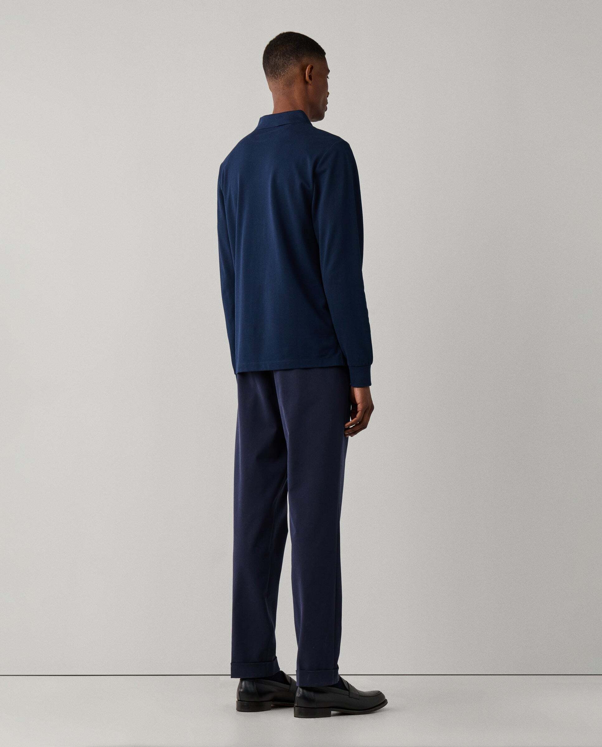 Polo de hombre manga larga con logo fit slim - Hackett - Azul marino Azul marino-3