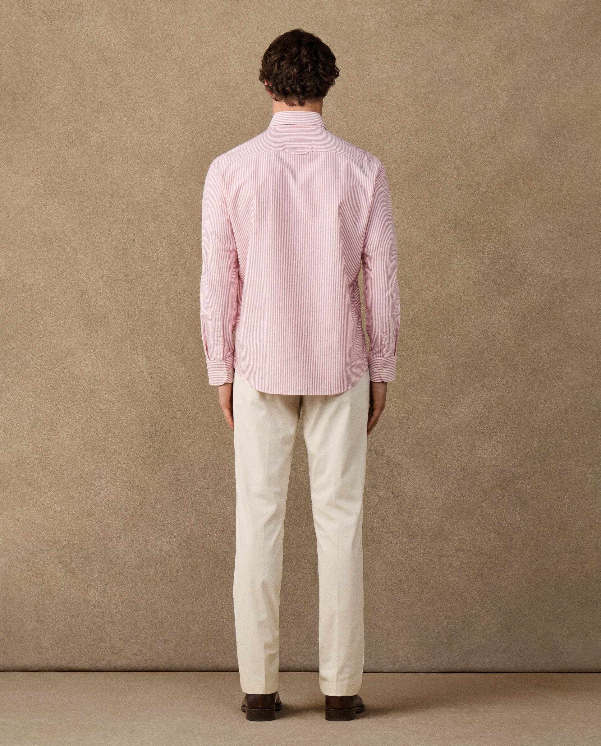Camisa de hombre oxford de rayas fit clásico - Hackett - Rojo Rojo-2