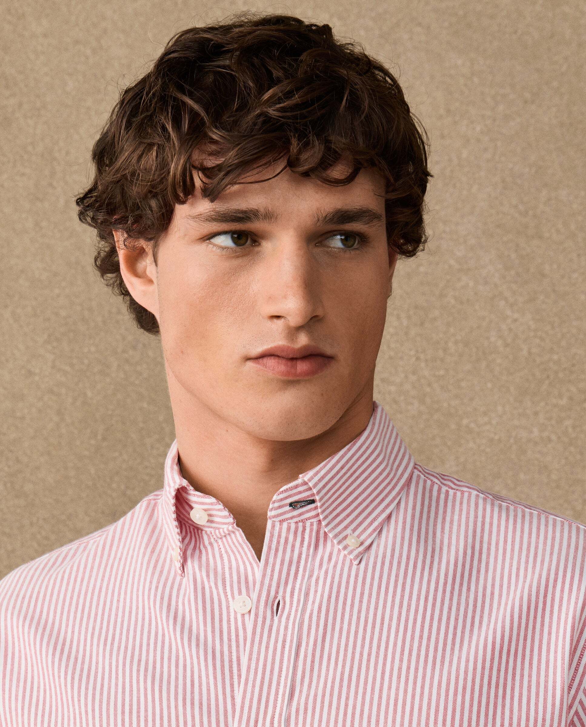 Camisa de hombre oxford de rayas fit clásico - Hackett - Rojo Rojo-3