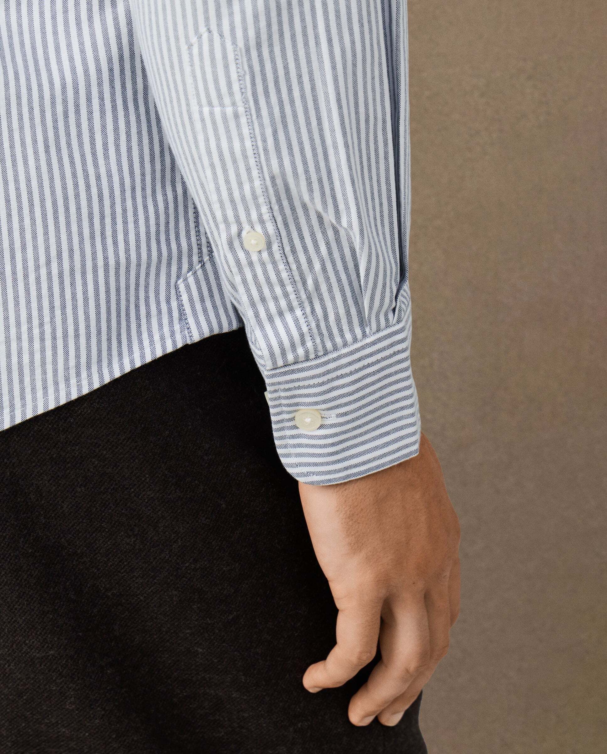 Camisa de hombre oxford de rayas fit clásico - Hackett - Azul marino Azul marino-5