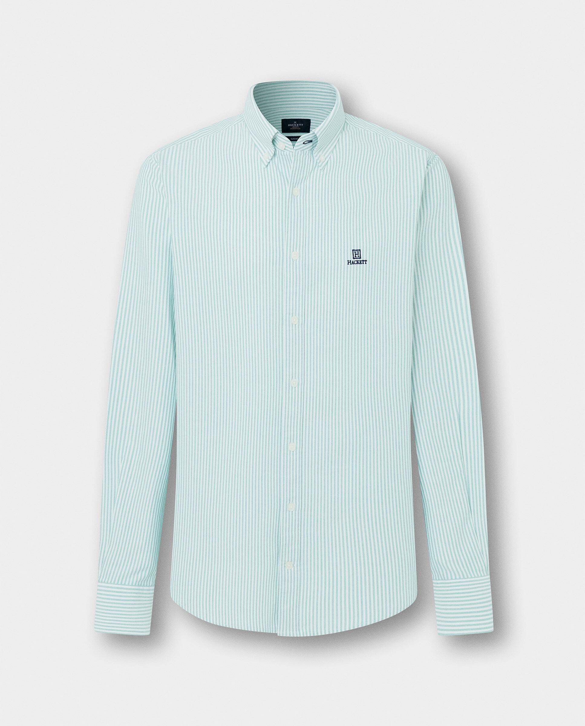Camisa de hombre oxford de rayas fit clásico - Hackett - Verde Verde-7