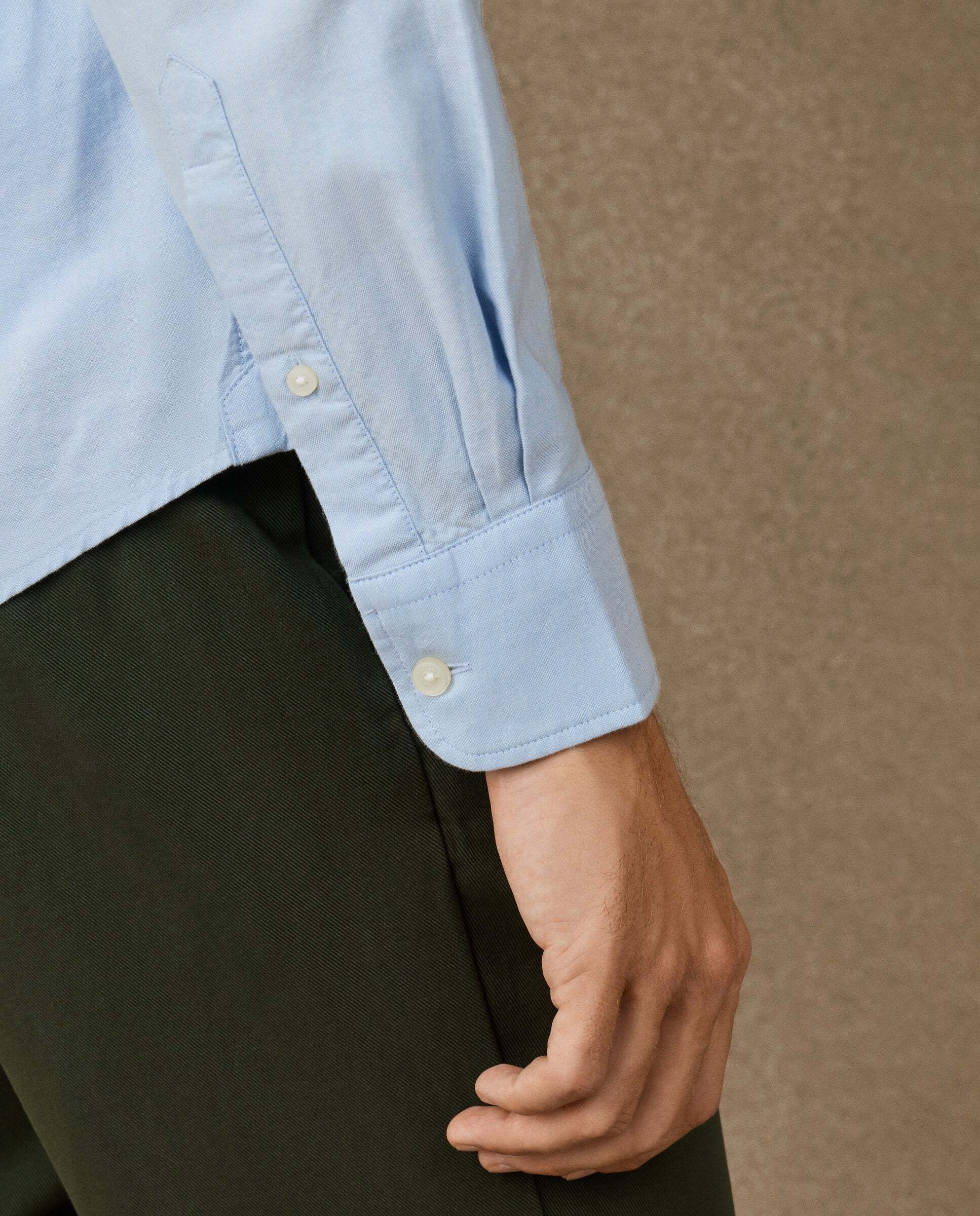 Camisa de hombre oxford lisa fit clásico - Hackett - Azul Azul-5