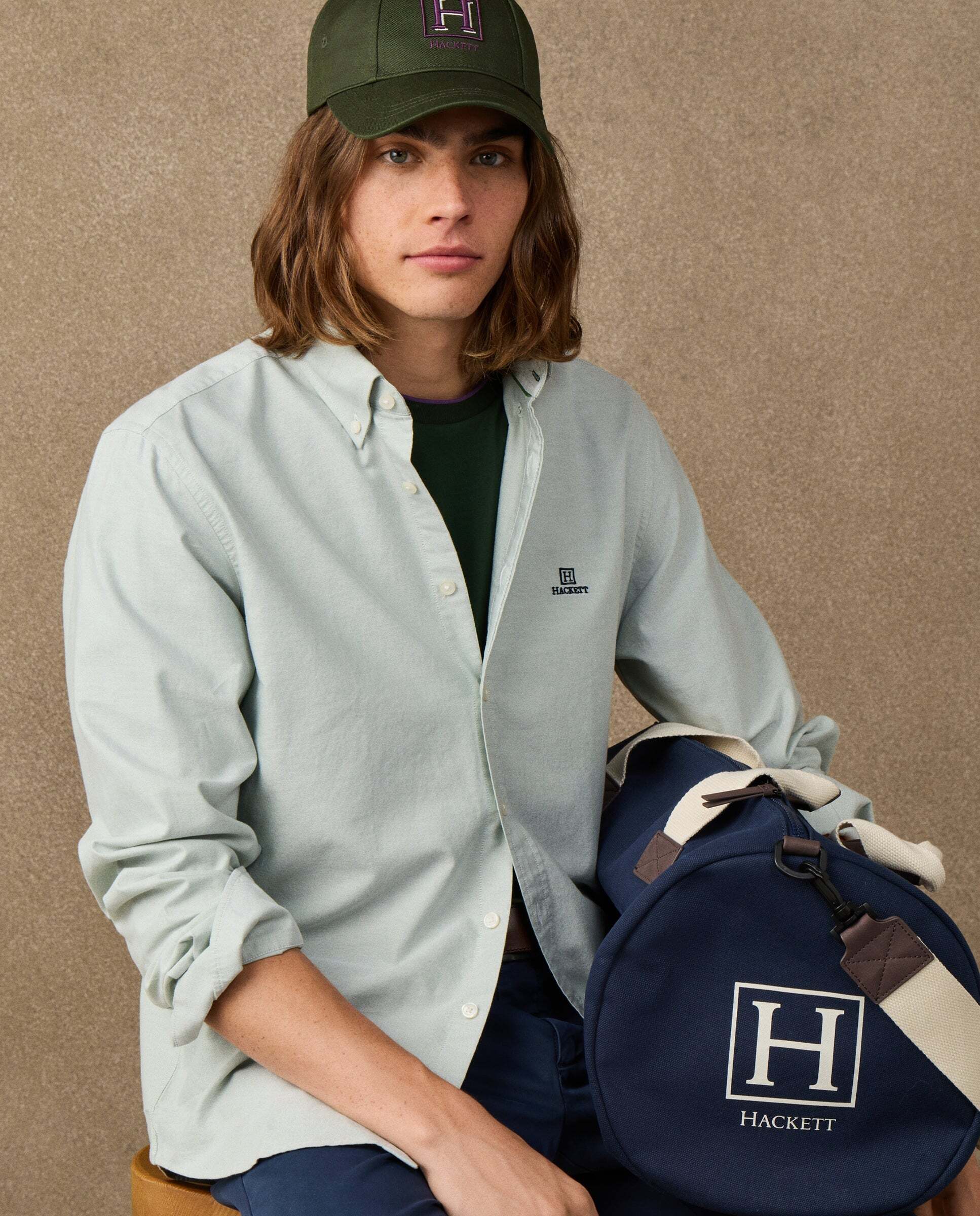 Camisa de hombre oxford lisa fit clásico - Hackett - Verde Verde-6